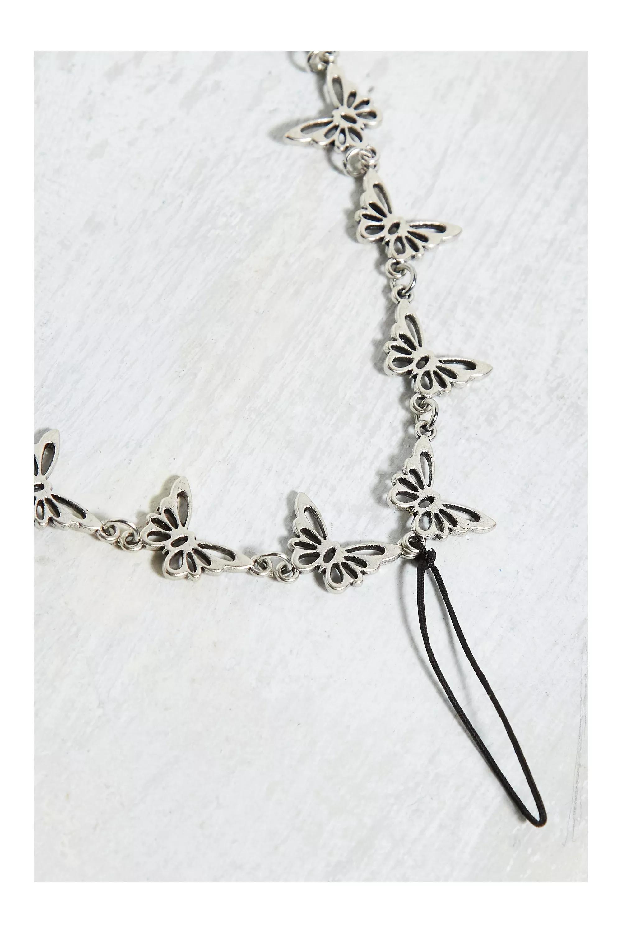 Multicolour Metal Butterfly Phone Sling, , large image number 1