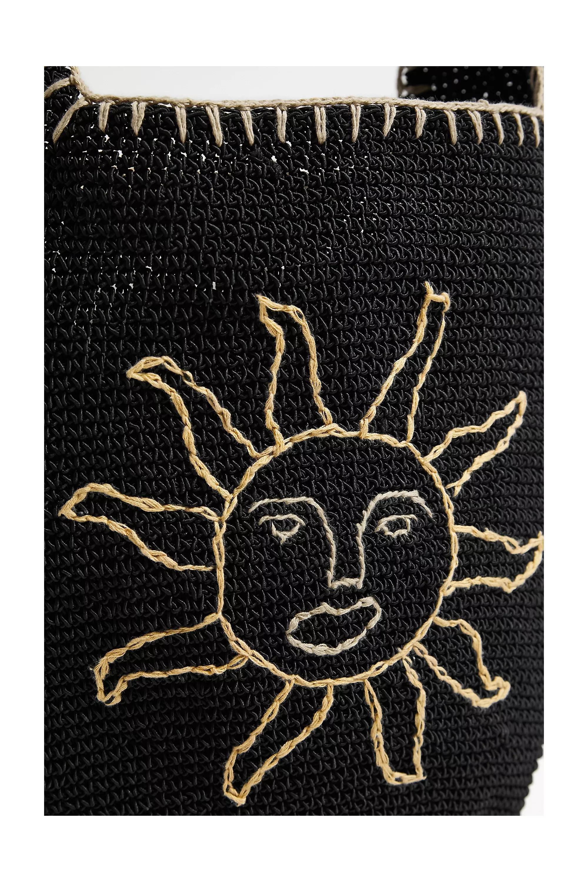 Black Knitted Crossbody Bag, , large image number 2