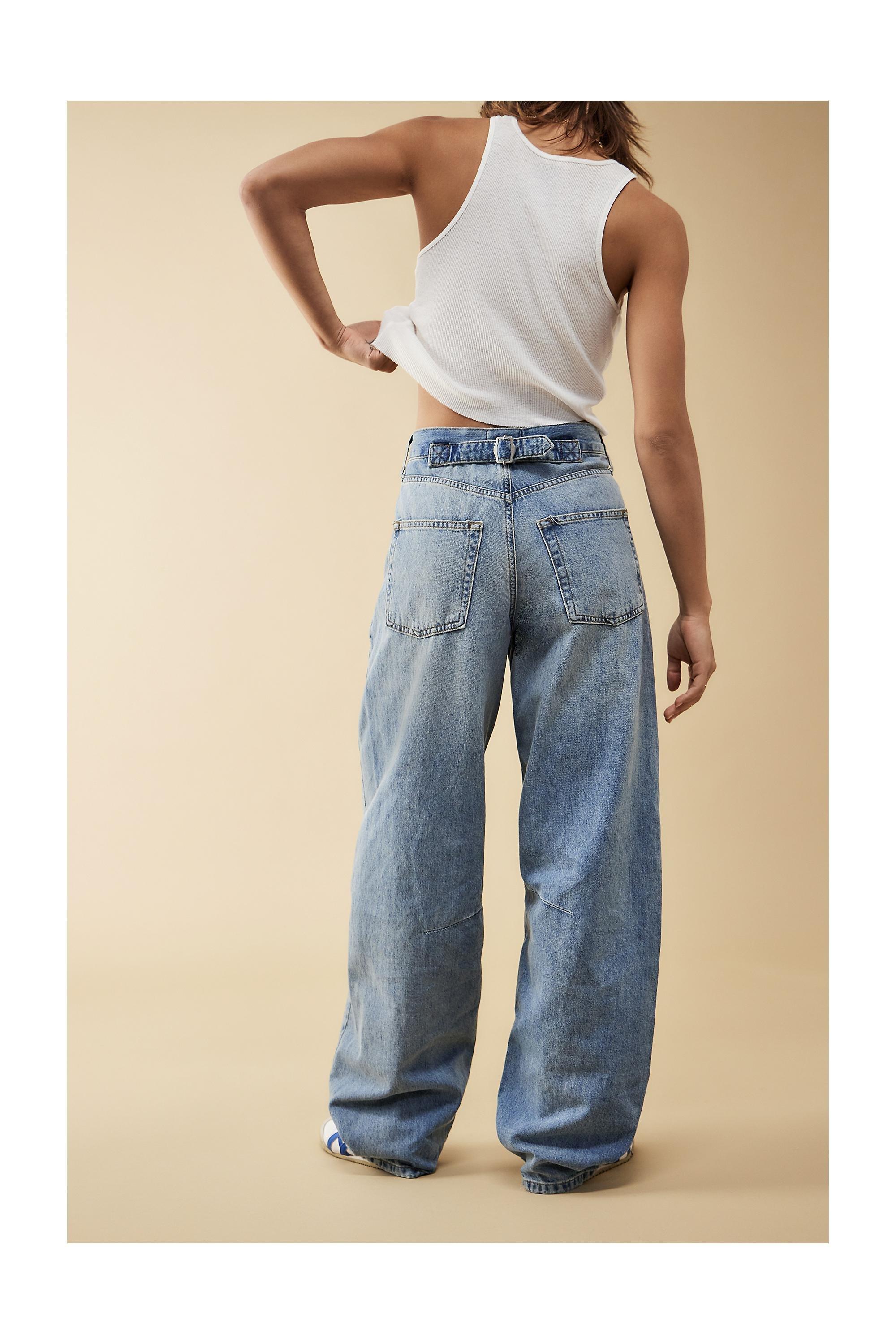 Blue Light Denim Boyfriend Jeans, , large image number 5