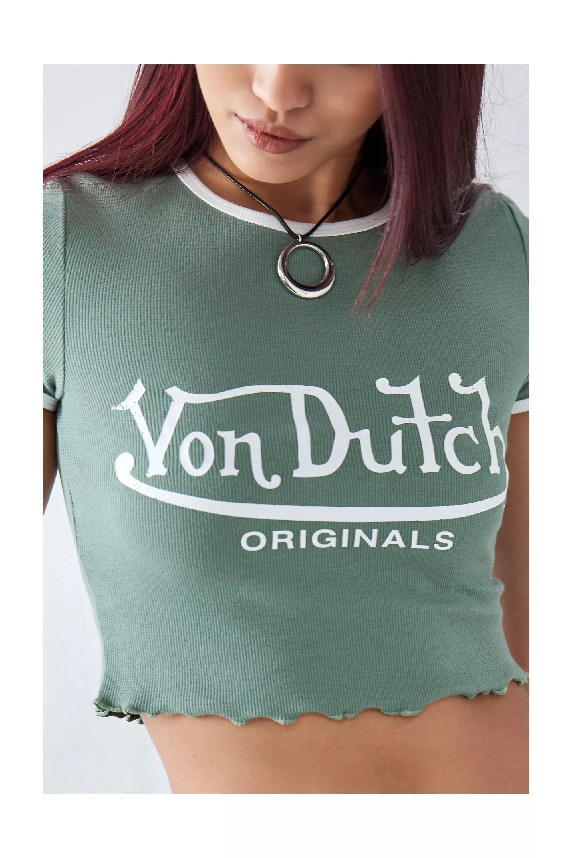 Khaki Von Dutch Ami Lettuce-Edge T-Shirt, , large image number 1
