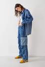 Urban Outfitters - Blue Denim Medium Bdg X Isko Colour Block Cargo Jeans