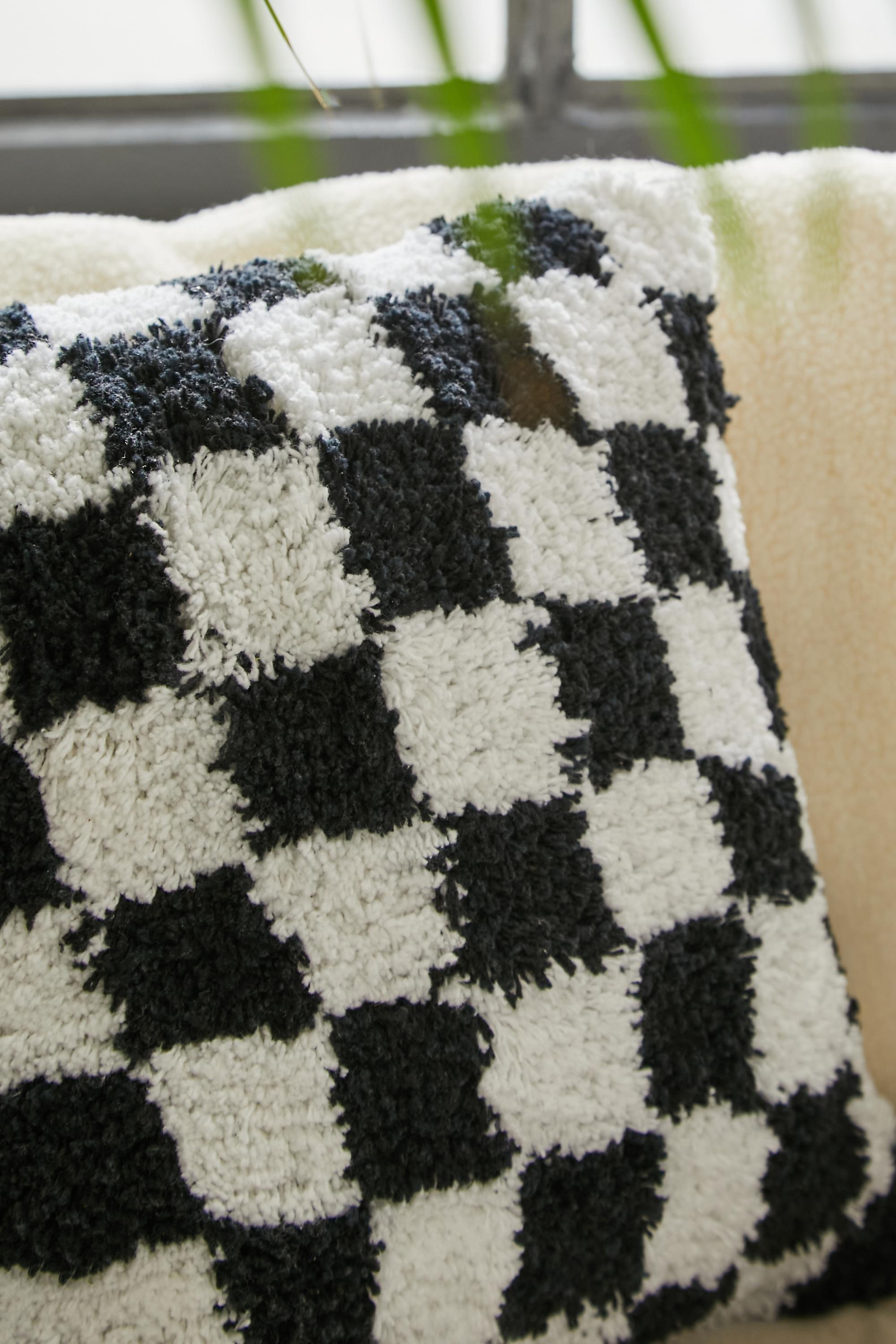 Urban Outfitters - Black Checkerboard Tufted Cushion