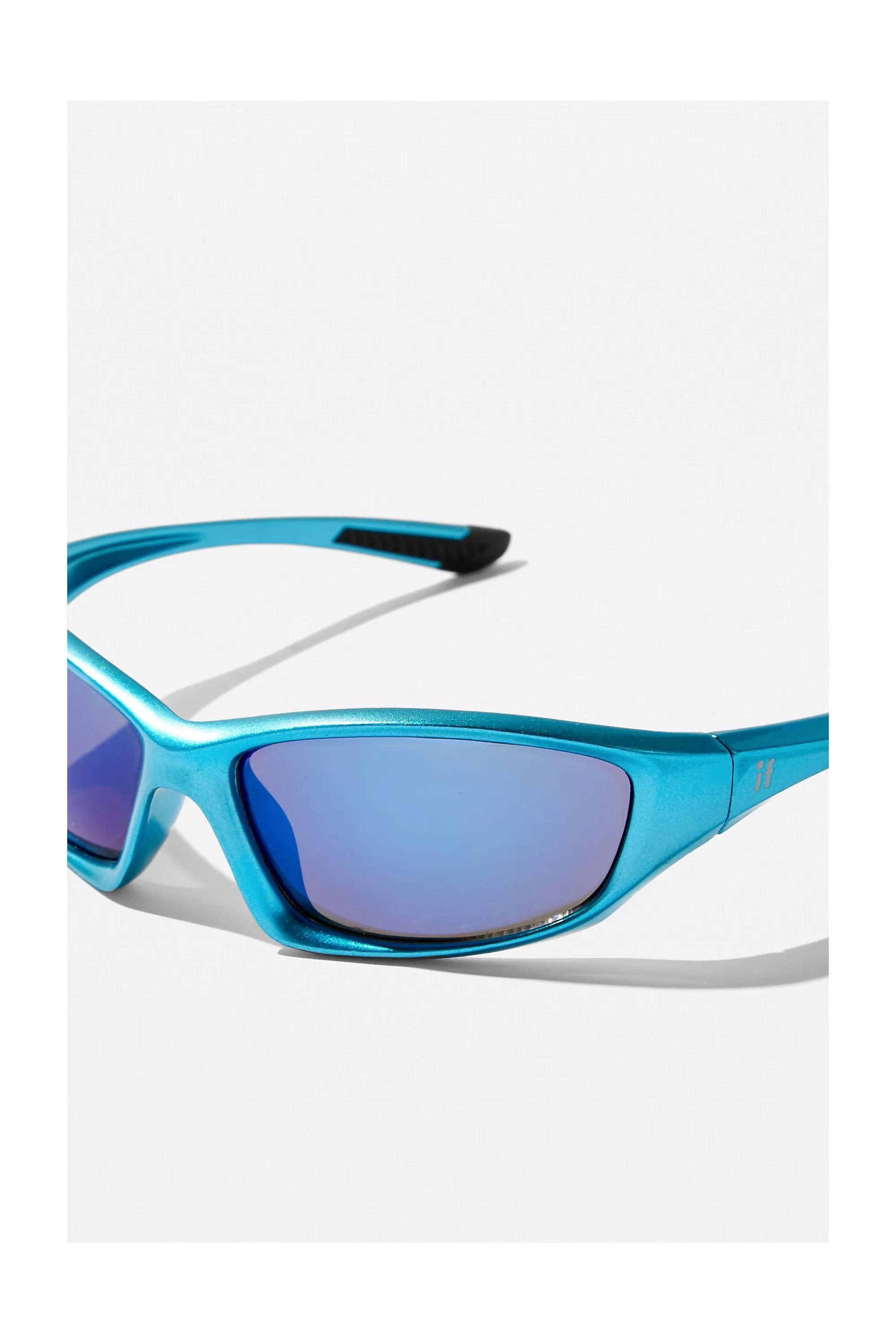 Urban Outfitters - Blue Recycled Abbie Wrap Around Sunglasses