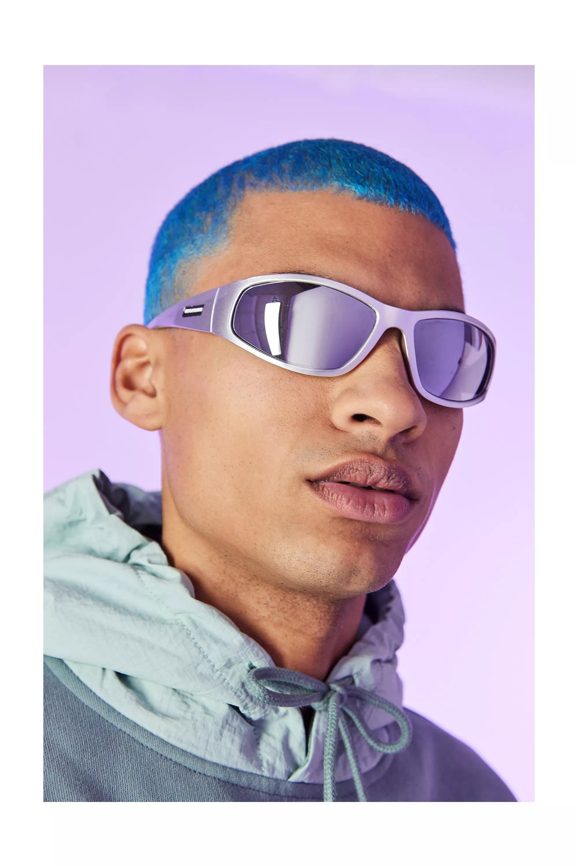 Silver Sports Wrap Sunglasses, SLVR, large image number 0