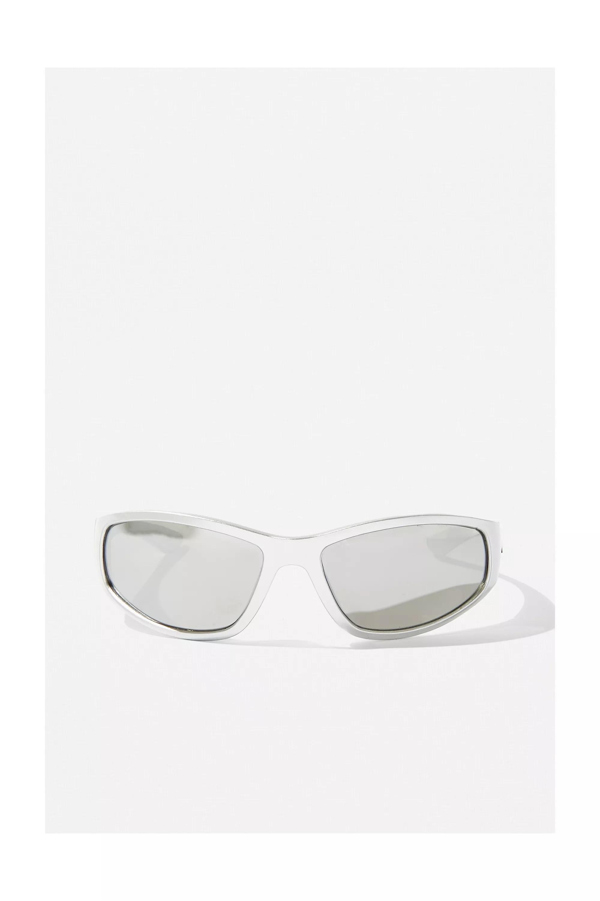 Silver Sports Wrap Sunglasses, SLVR, large image number 2