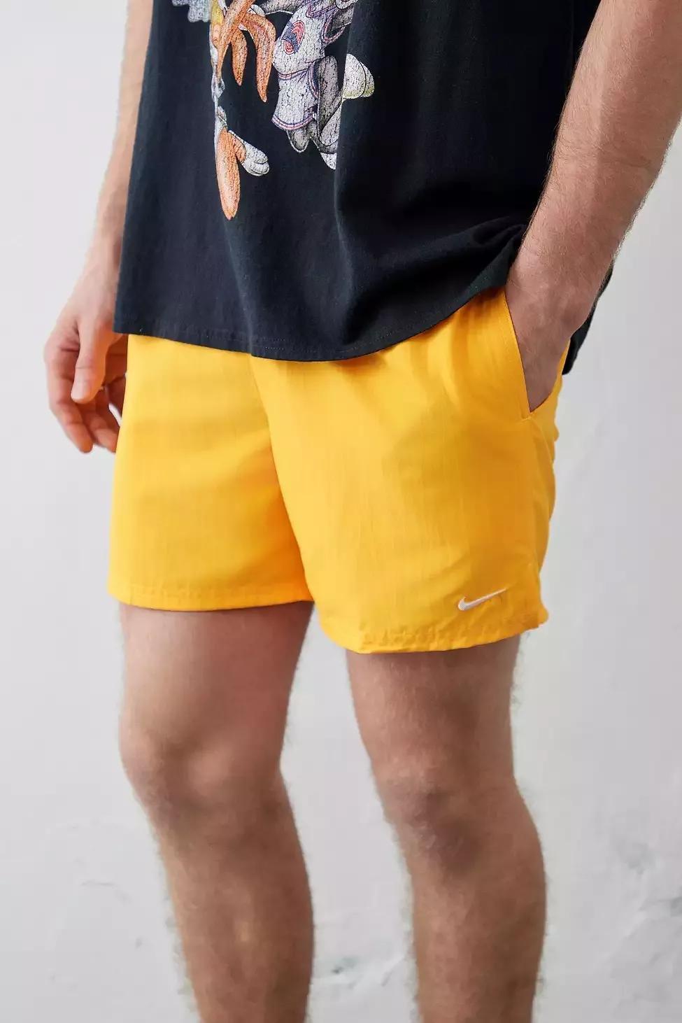 Yellow nike hot sale swim trunks