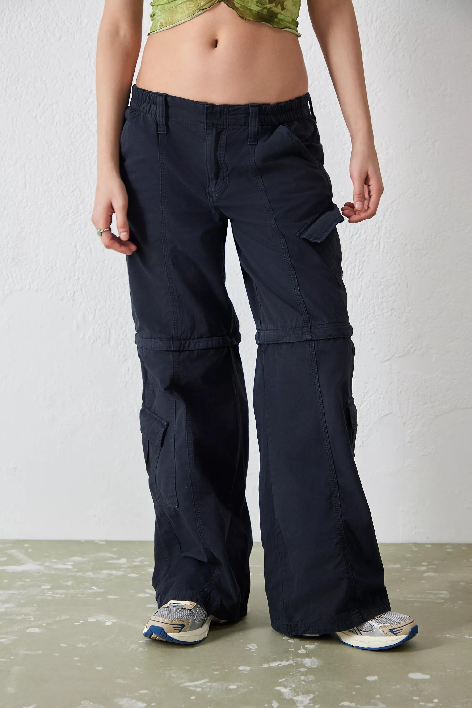 Urban Outfitters Black Zip-Off Y2K Cargo Pants