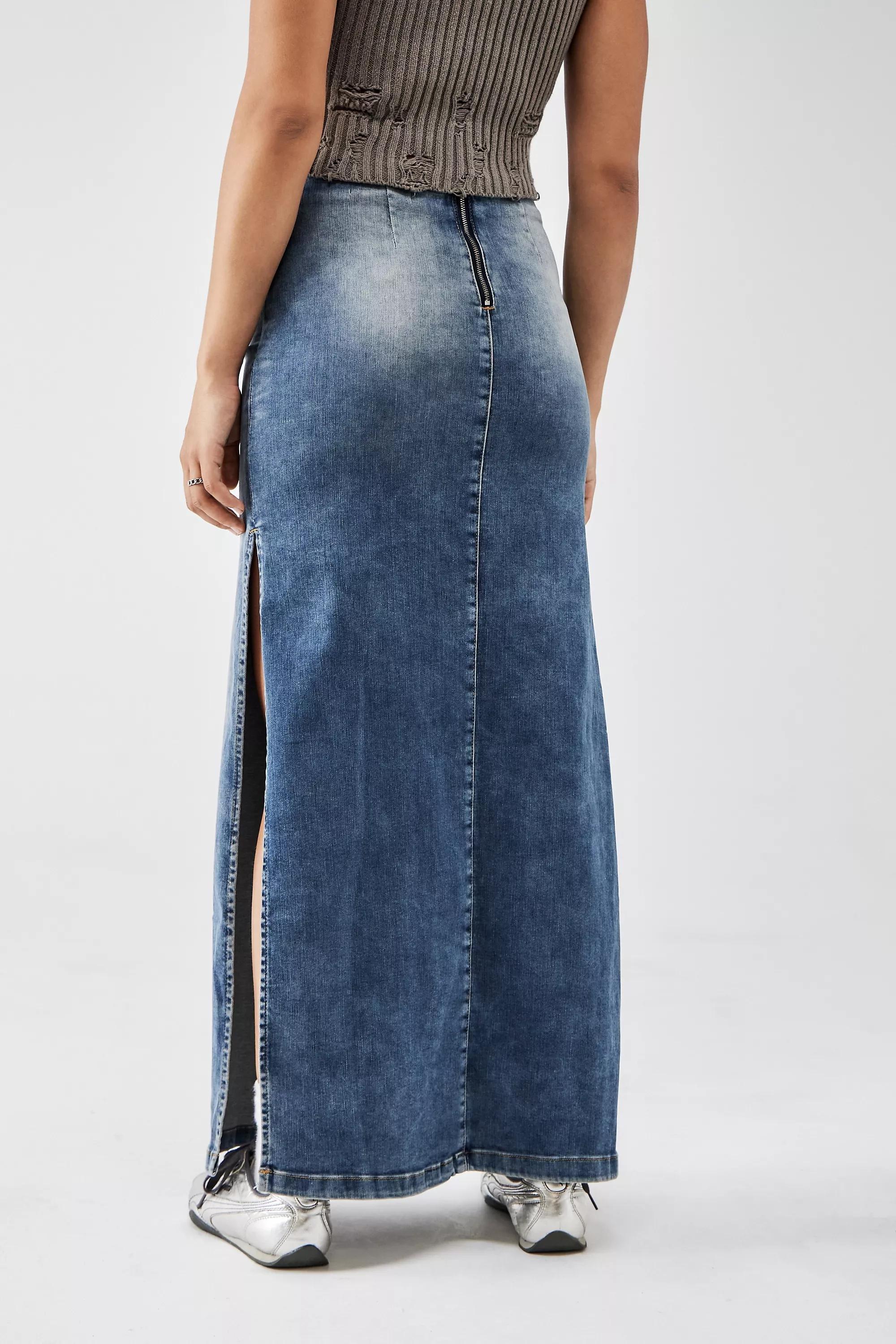 Urban Outfitters - Blue Bdg Belted Column Maxi Skirt