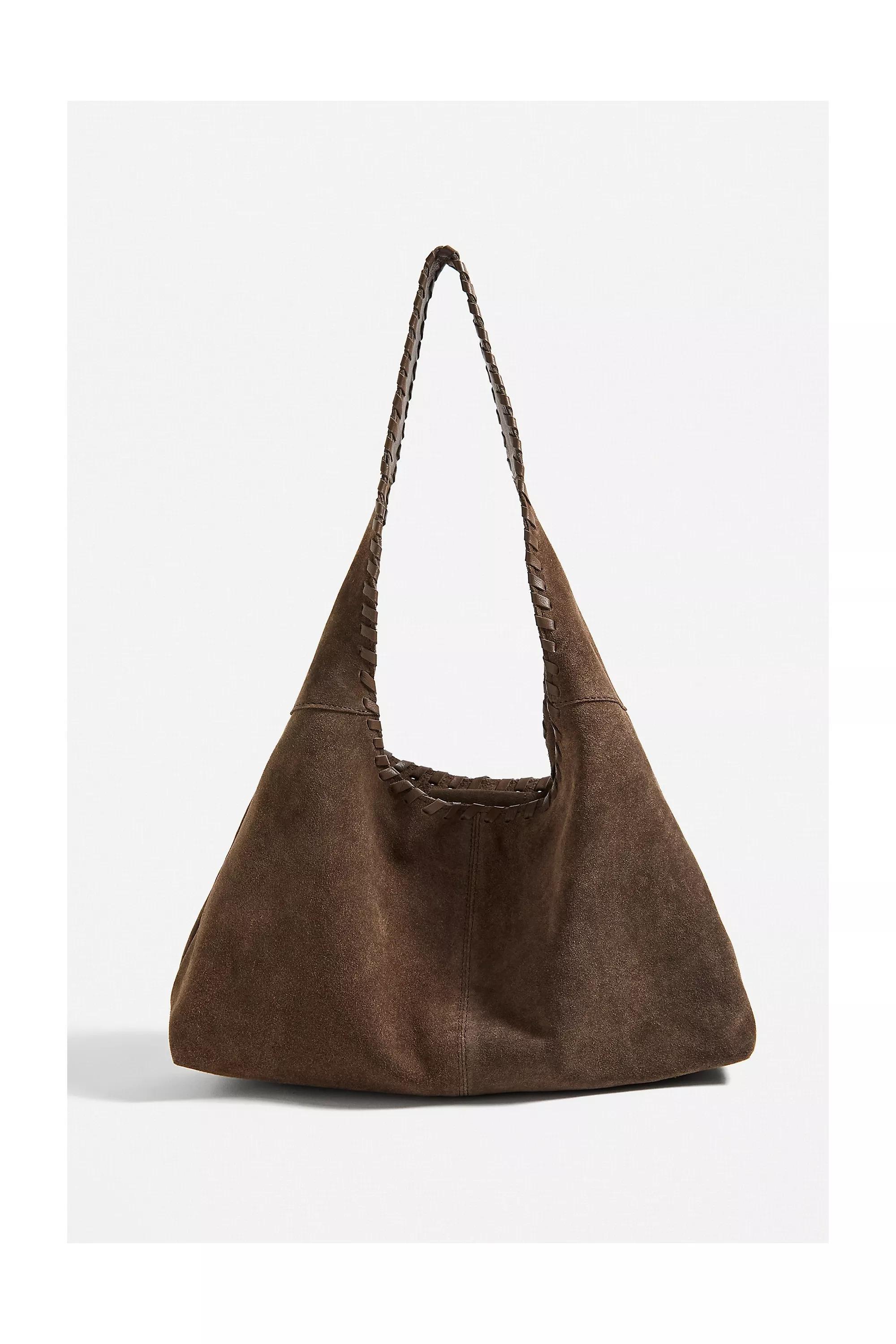 Brown Suede Trapeze Shoulder Bag, , large image number 2