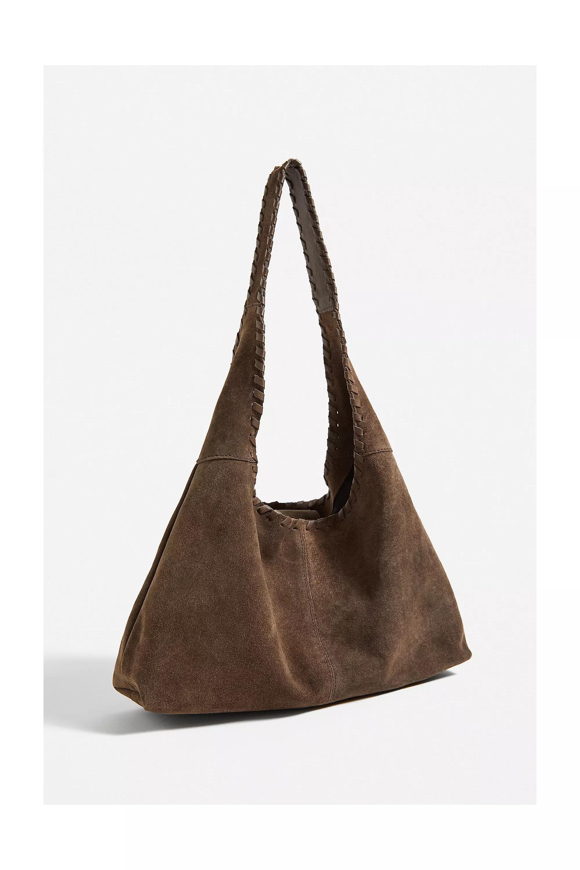 Brown Suede Trapeze Shoulder Bag, , large image number 3