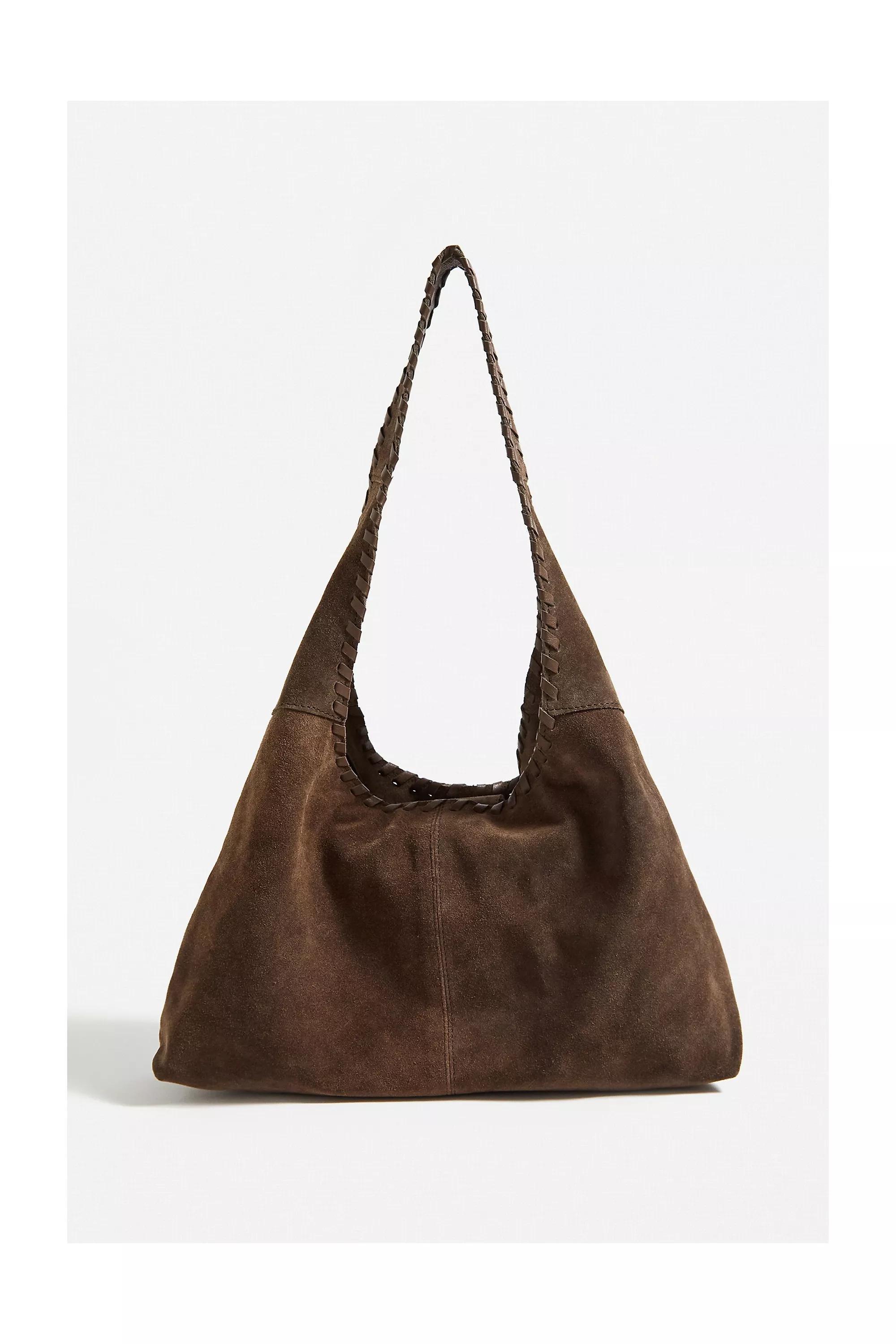 Brown Suede Trapeze Shoulder Bag, , large image number 4