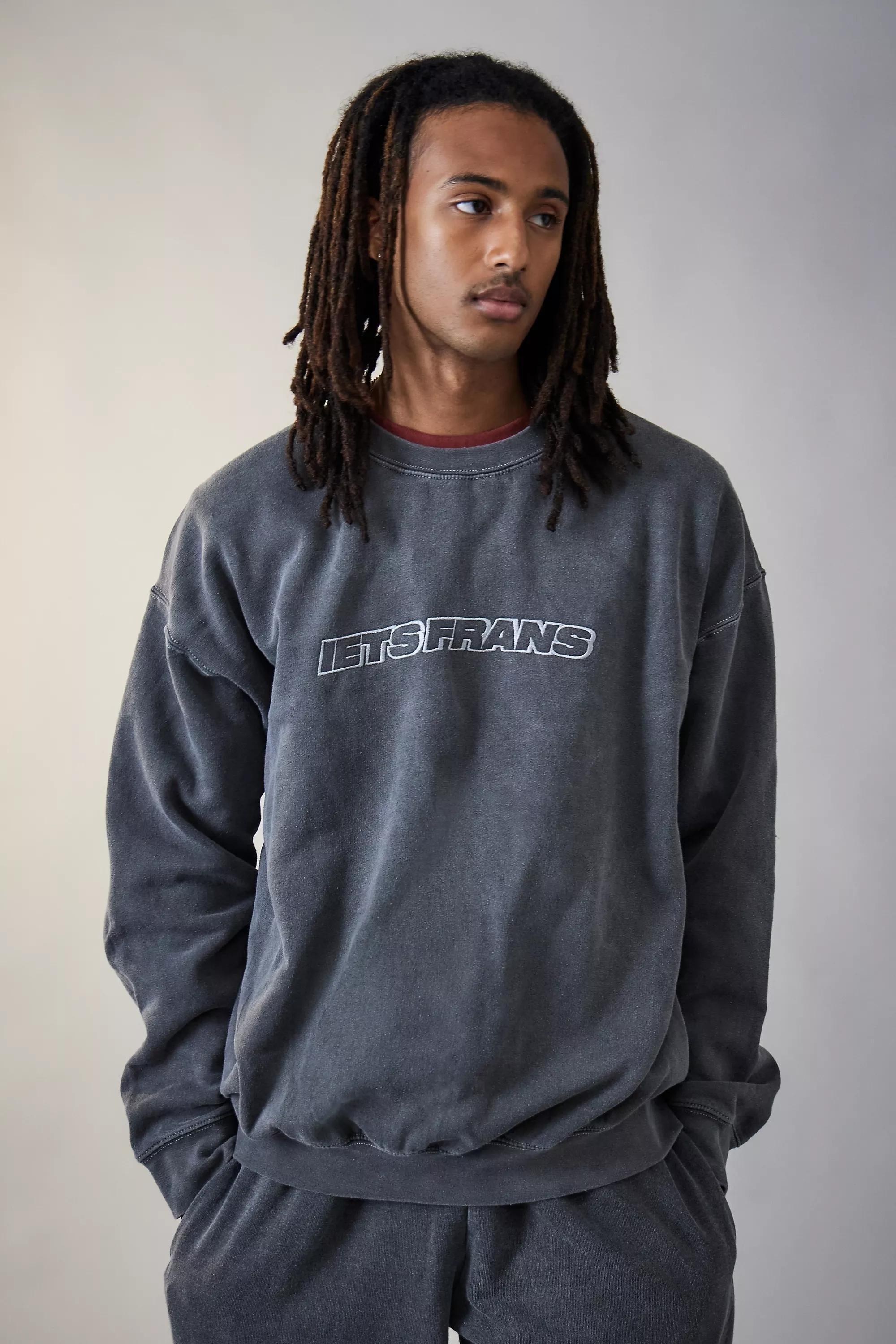 Black Washed Embroidered Sweatshirt, , large image number 1
