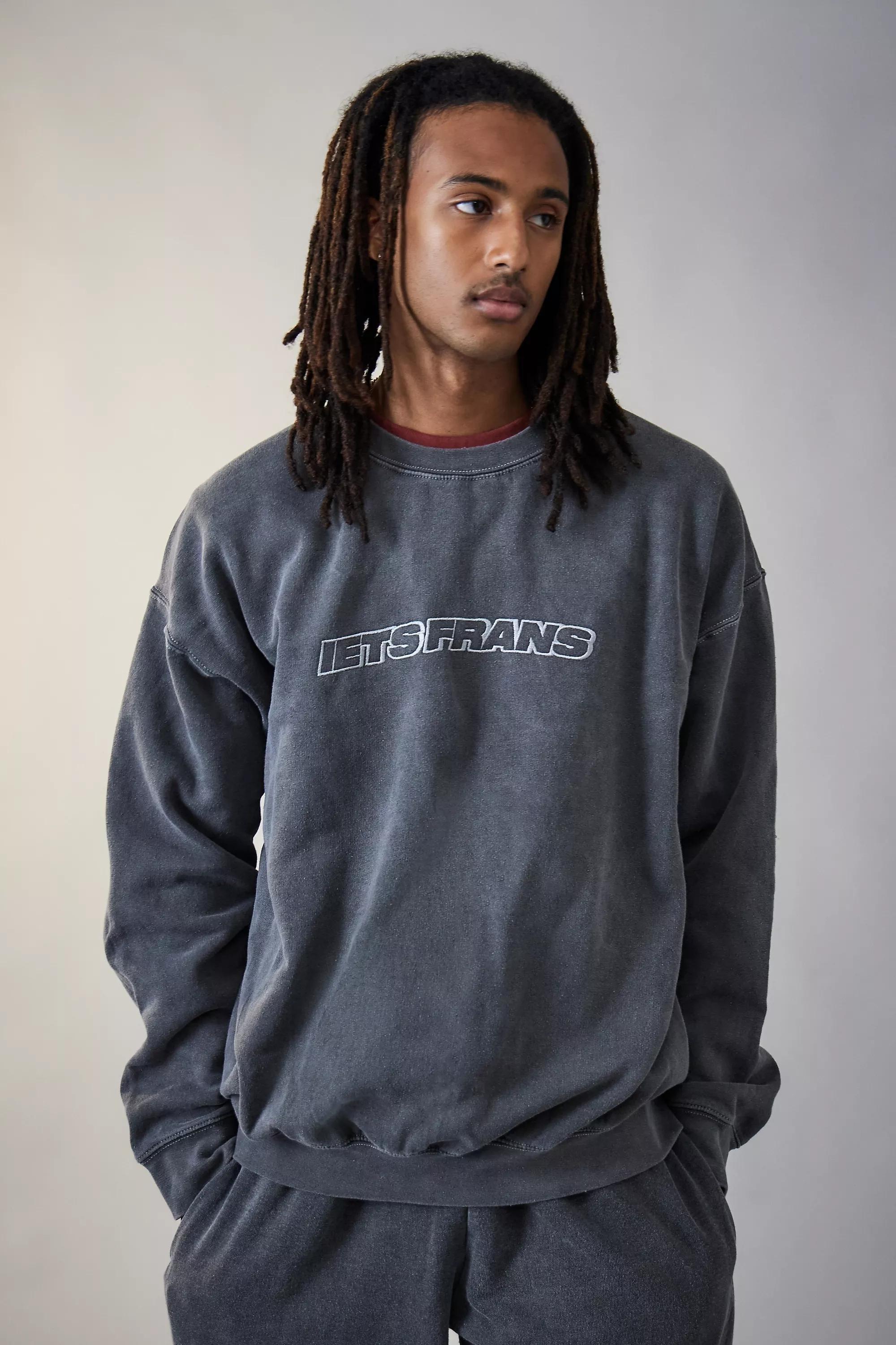 Urban Outfitters - Black Washed Embroidered Sweatshirt