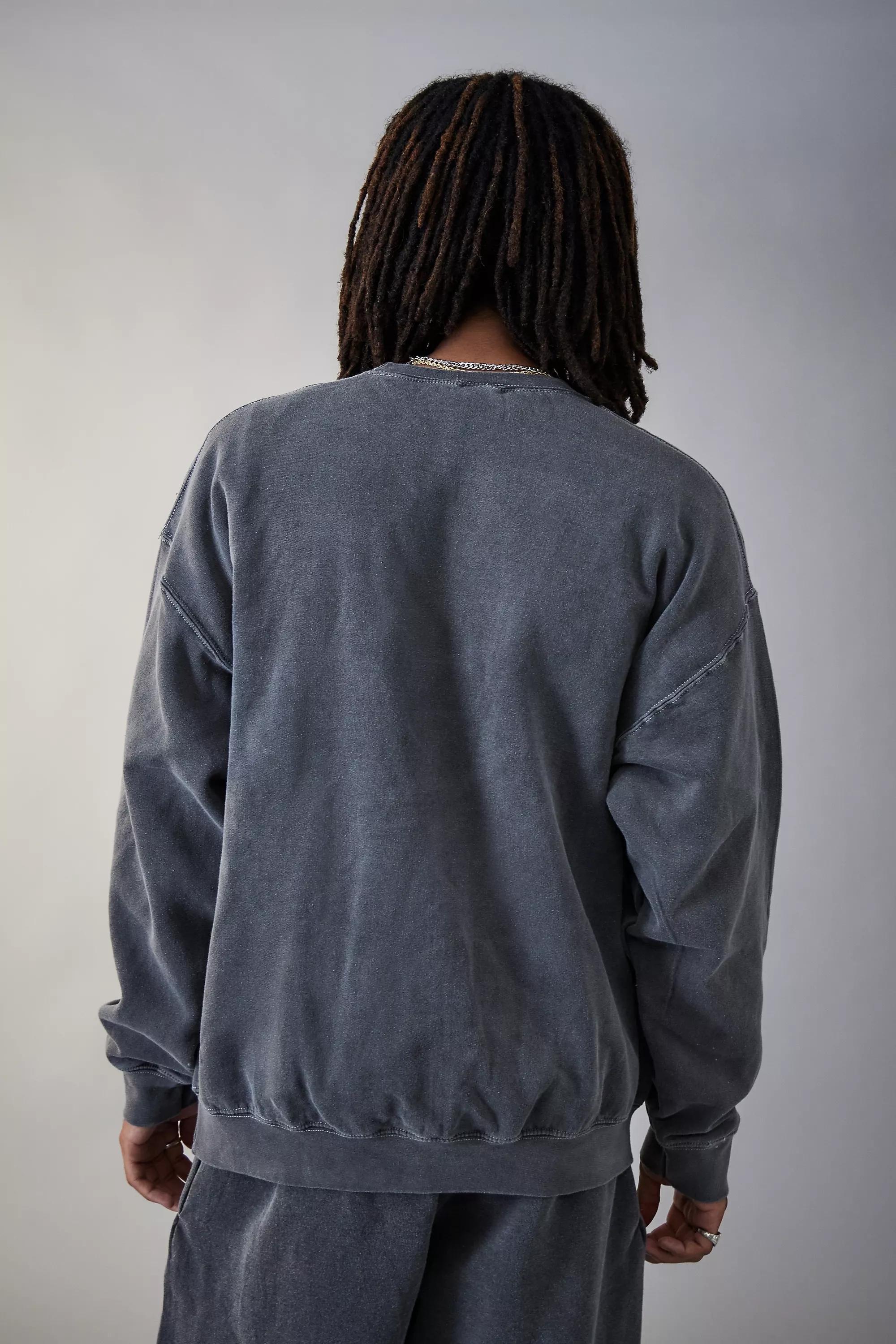 Black Washed Embroidered Sweatshirt, , large image number 3
