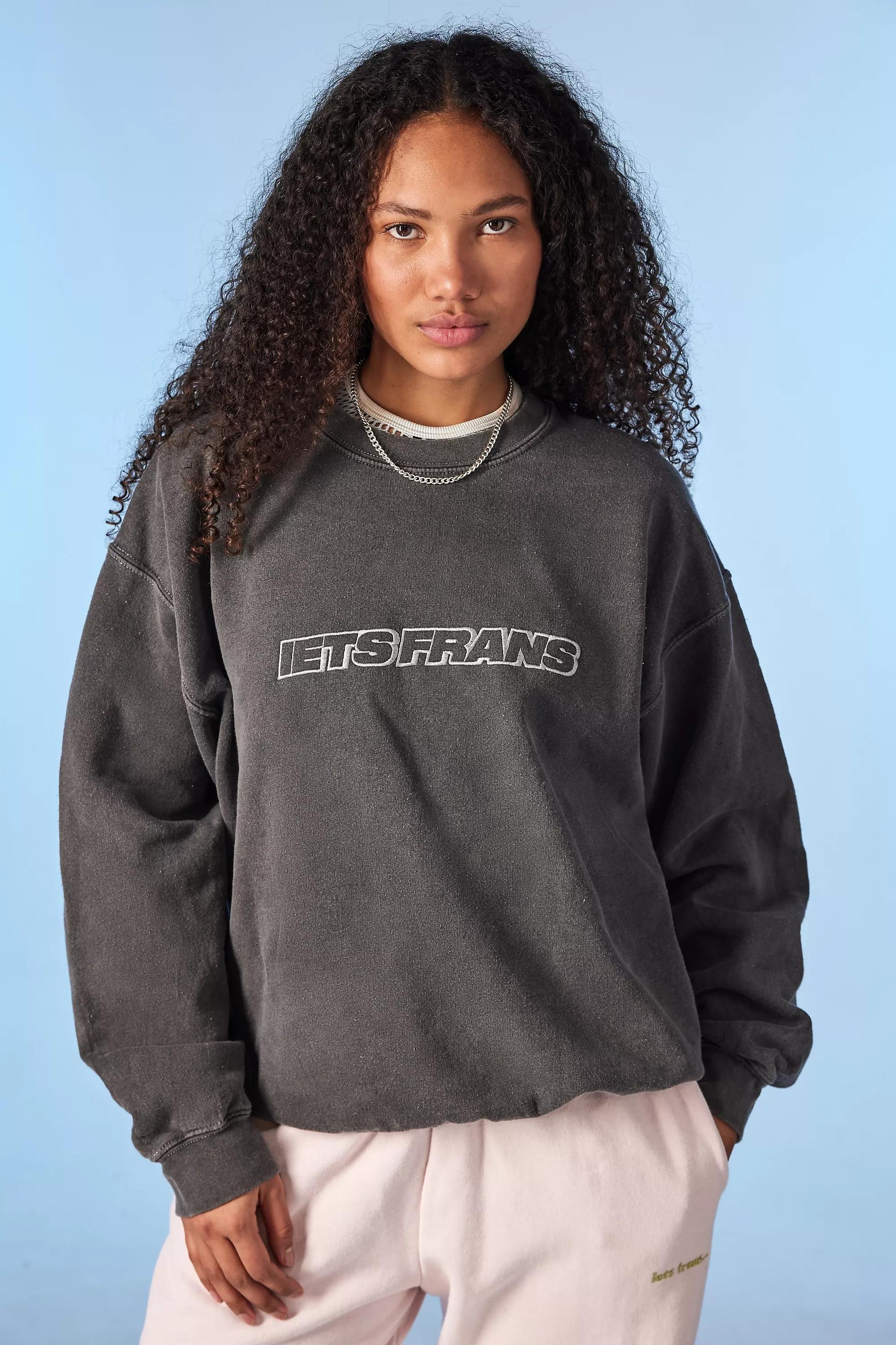 Black Washed Embroidered Sweatshirt, , large image number 4