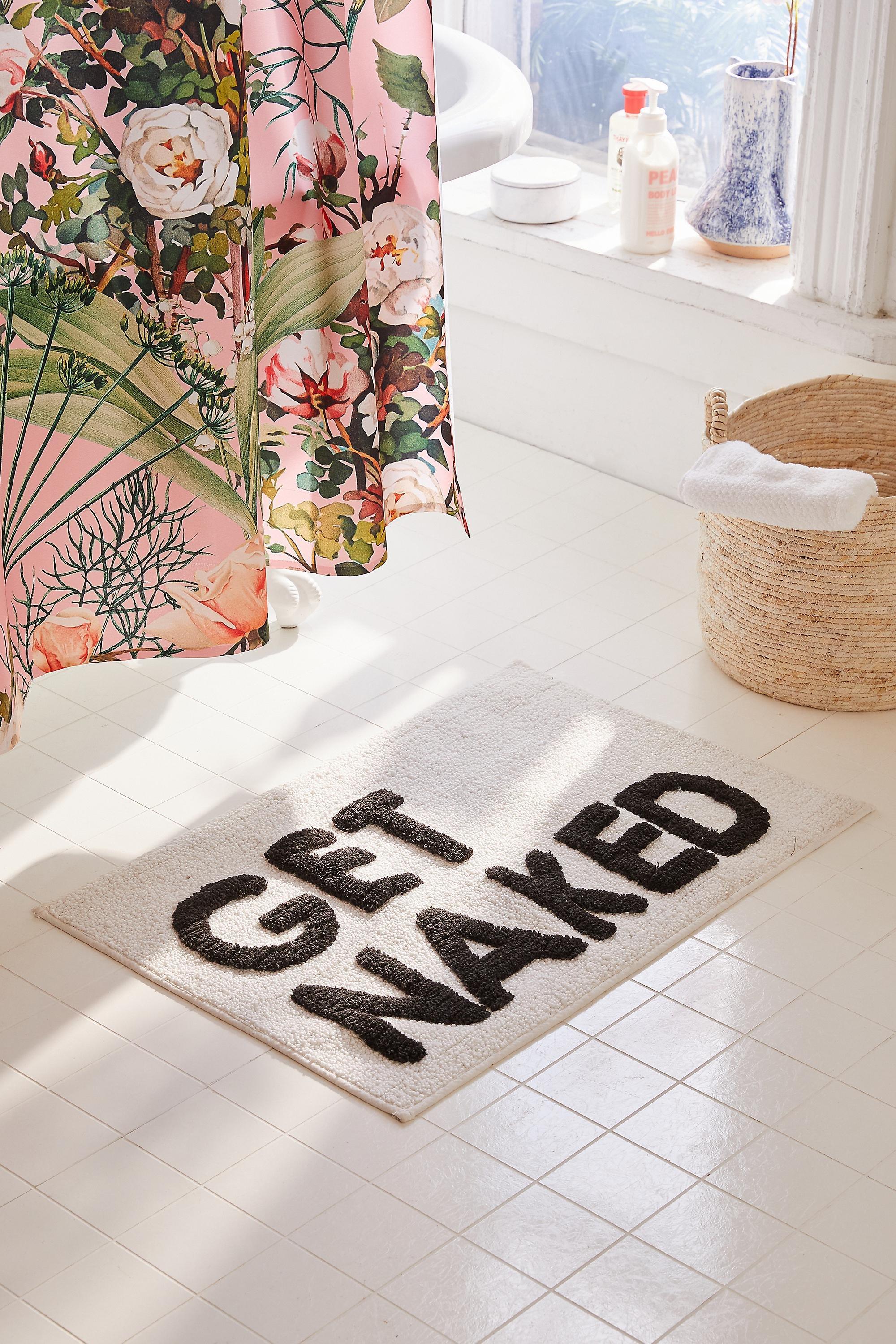 Black Get Naked Bath Mat, B&W, large image number 0