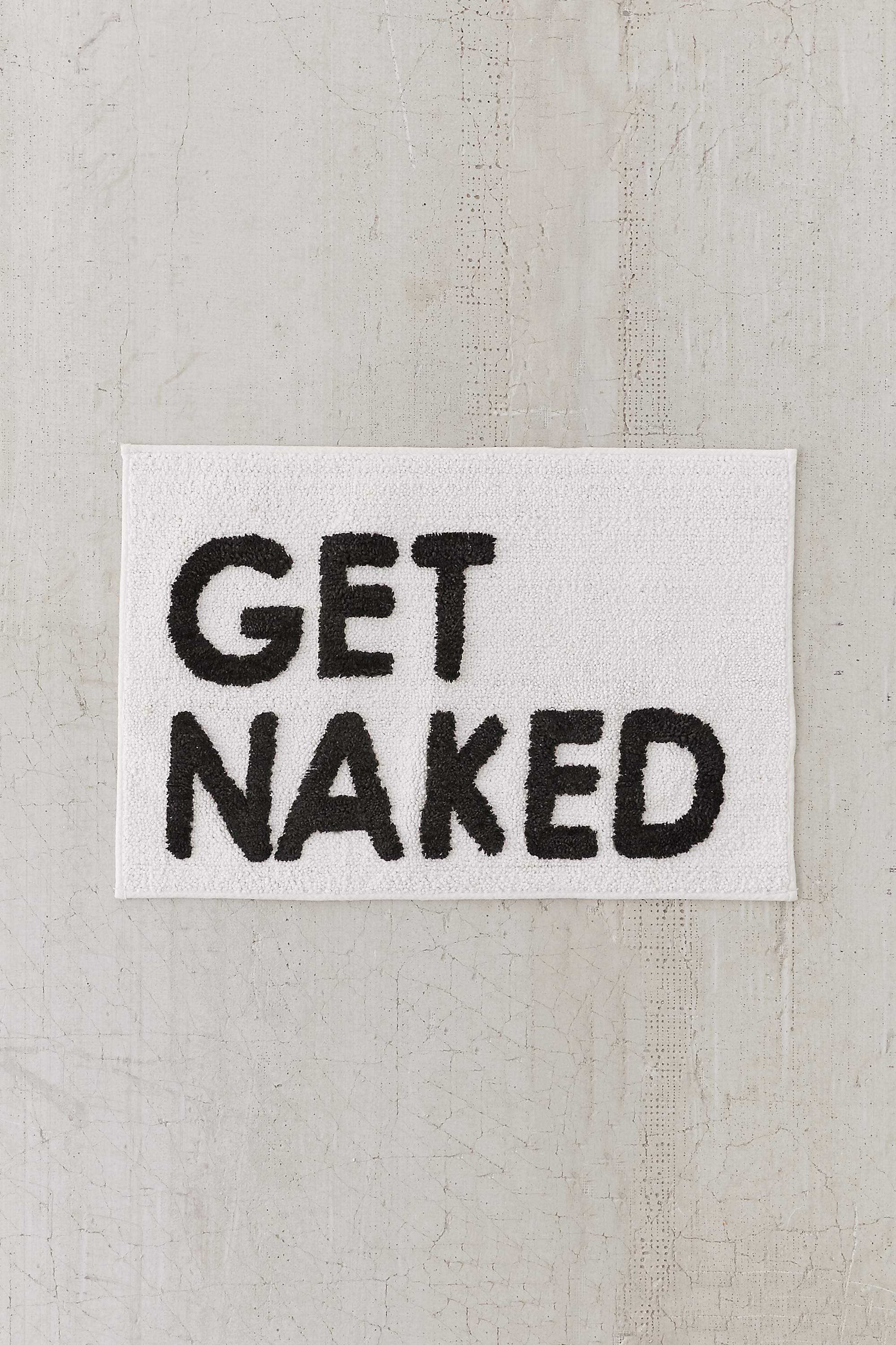 Black Get Naked Bath Mat, B&W, large image number 1