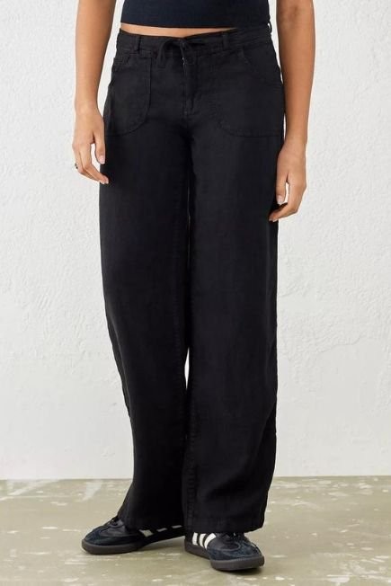 Urban Outfitters - Black Linen Pocket Pants