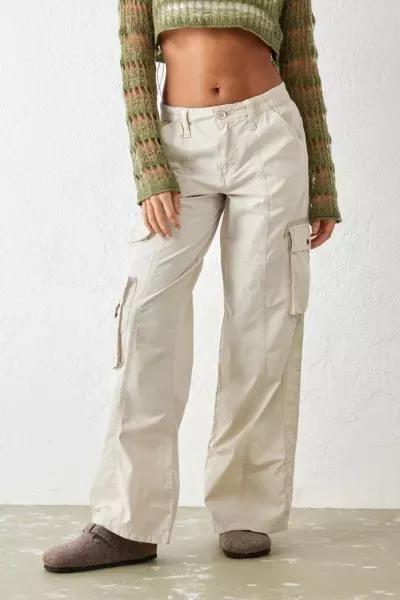 Cream Y2K Multi-Pocket Cargo Pants, , large image number 2