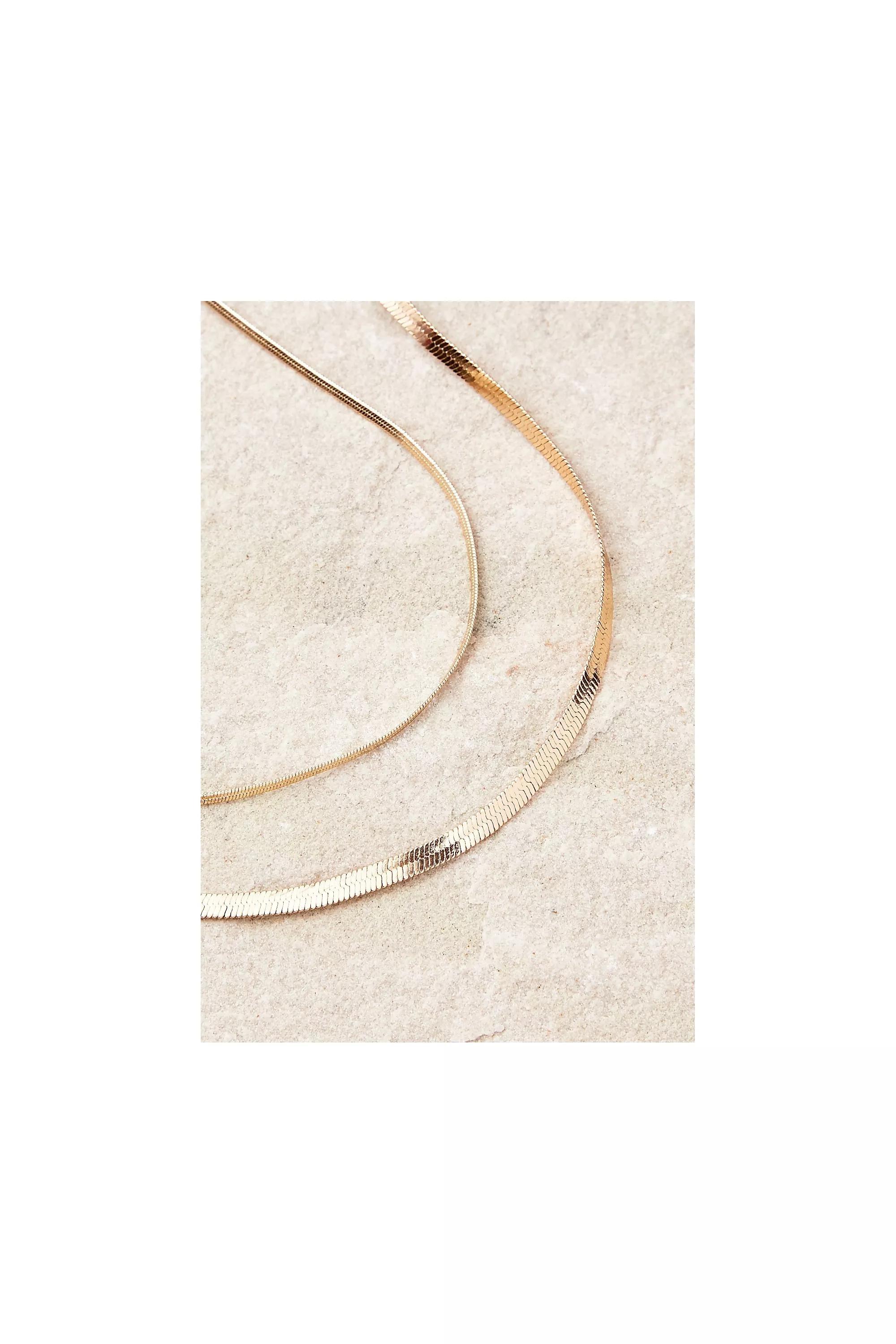 Gold Snake Multilayer Chain Necklace, , large image number 1
