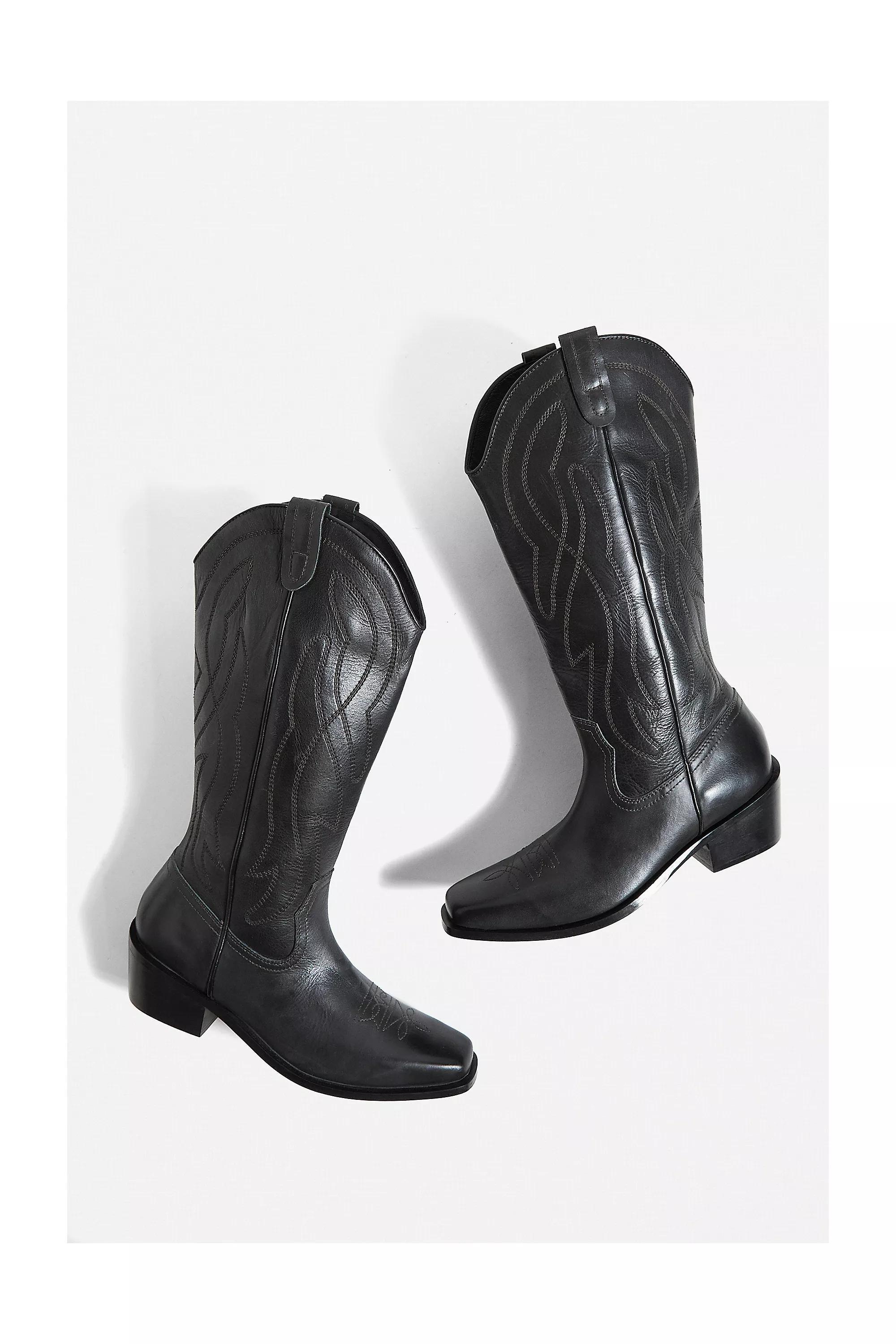 Black Uo Cassidy Western Leather Boots, , large image number 2