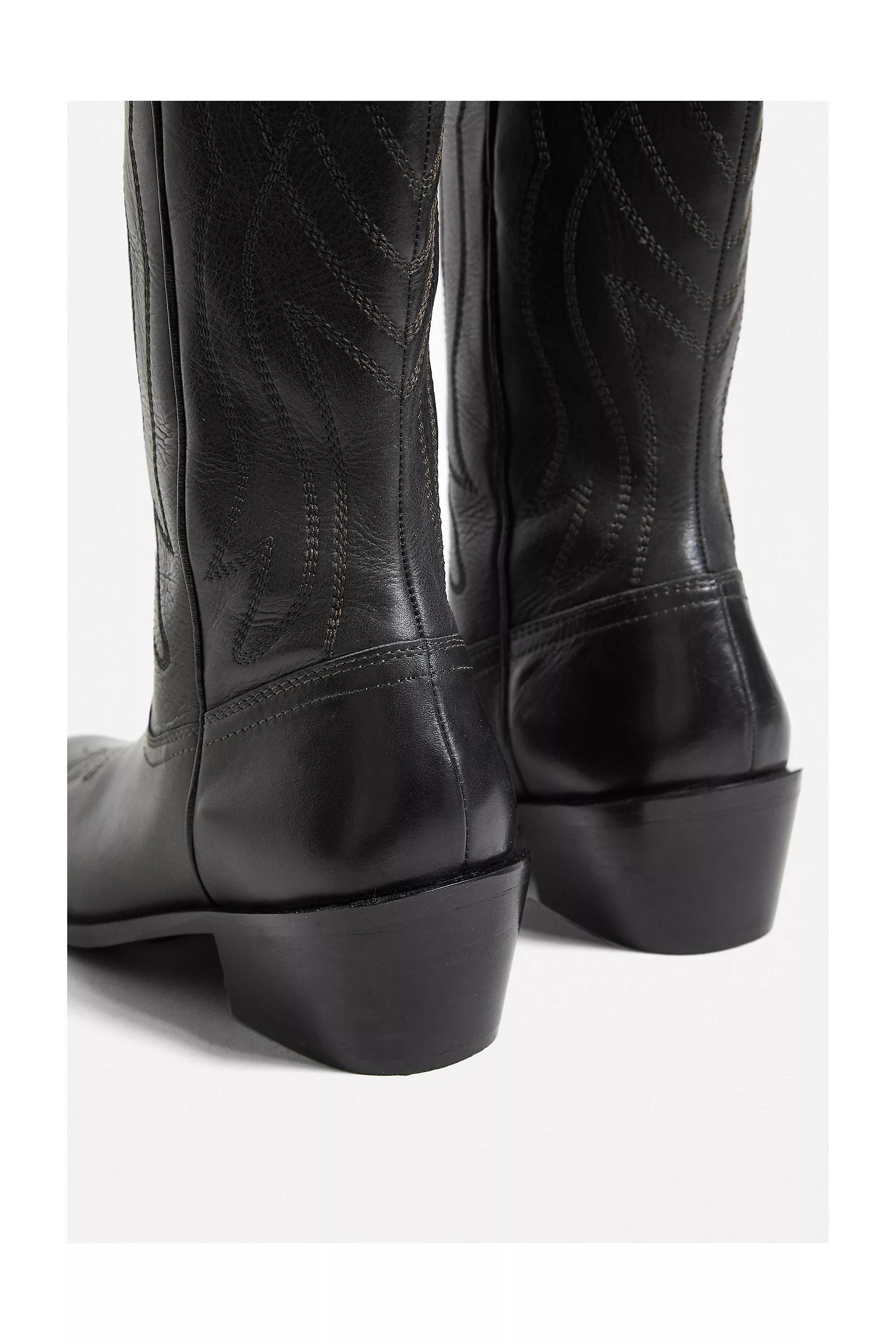 Black Uo Cassidy Western Leather Boots, , large image number 4