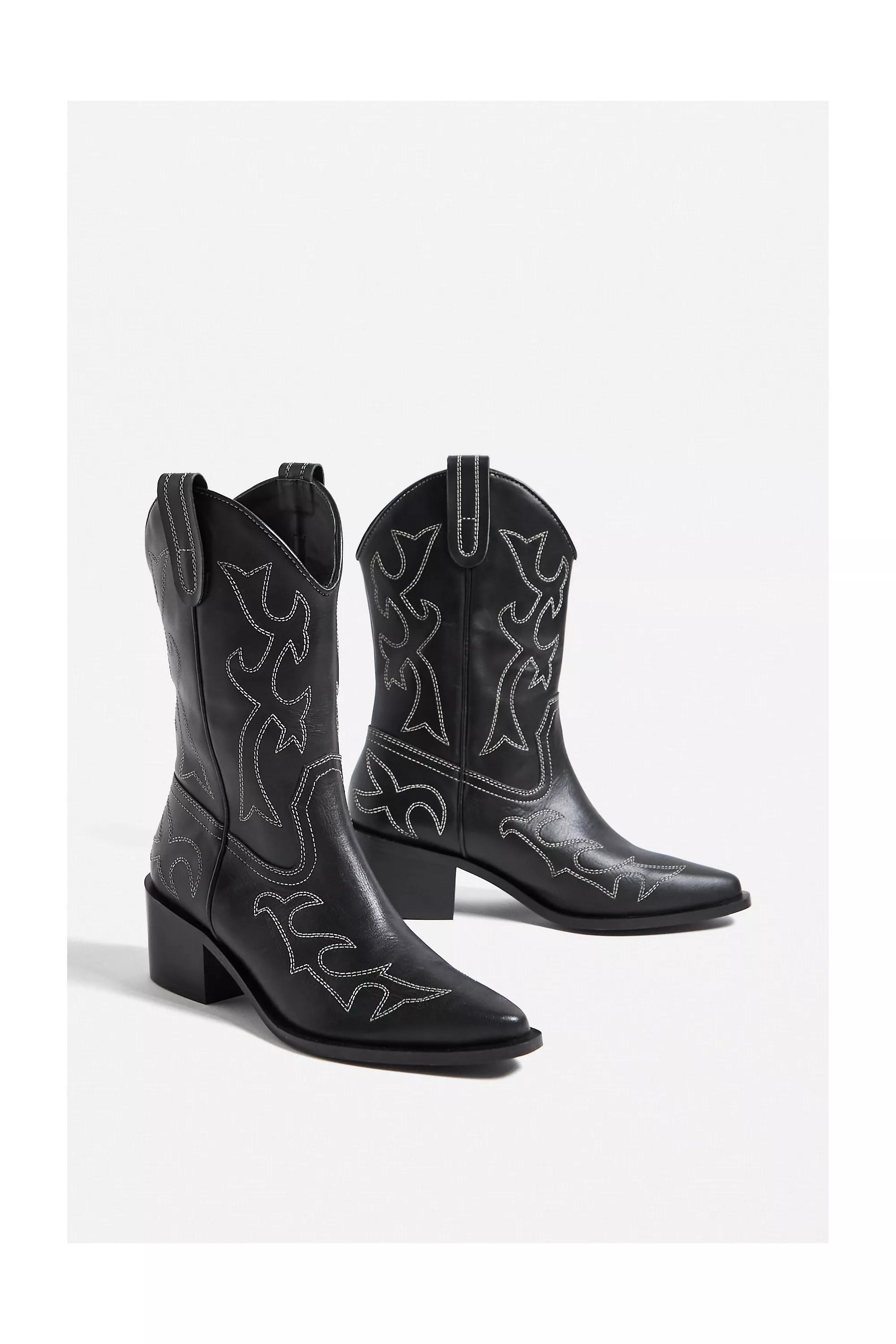 Urban Outfitters Black Western Cowboy Boots Azadea UAE