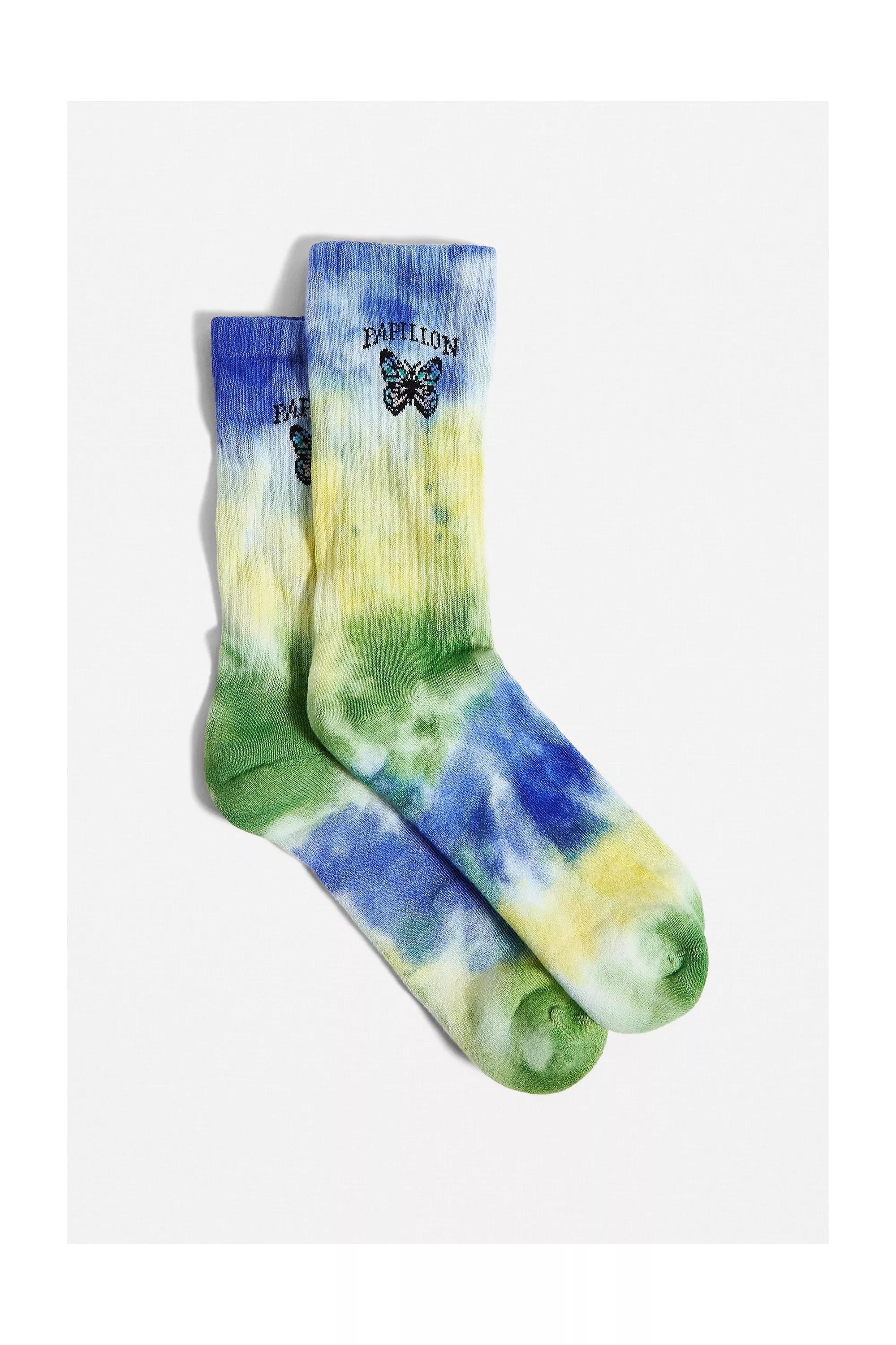 Green Tie-Dye Butterfly Socks, , large image number 0