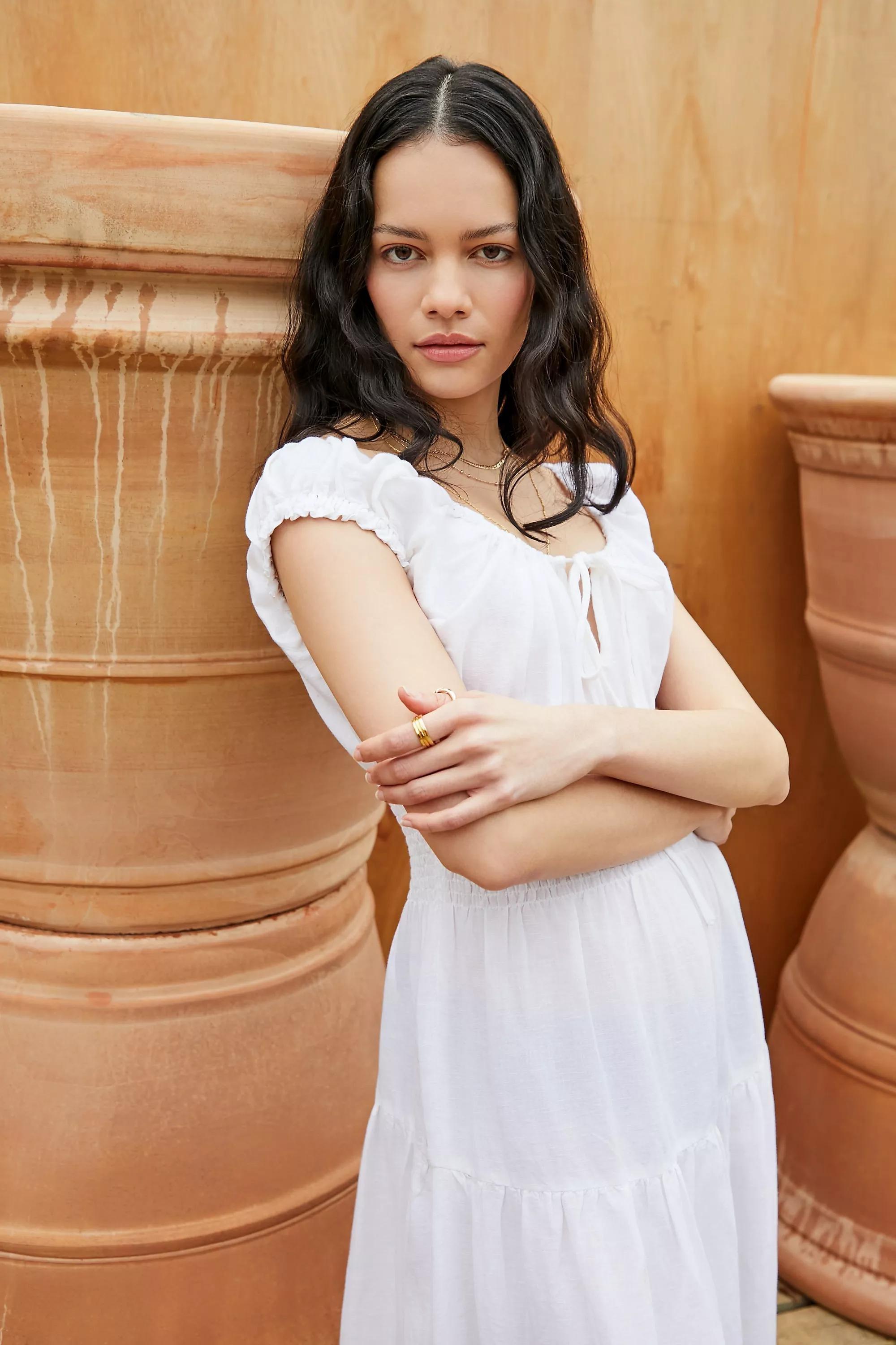 Urban outfitters white linen 2024 dress