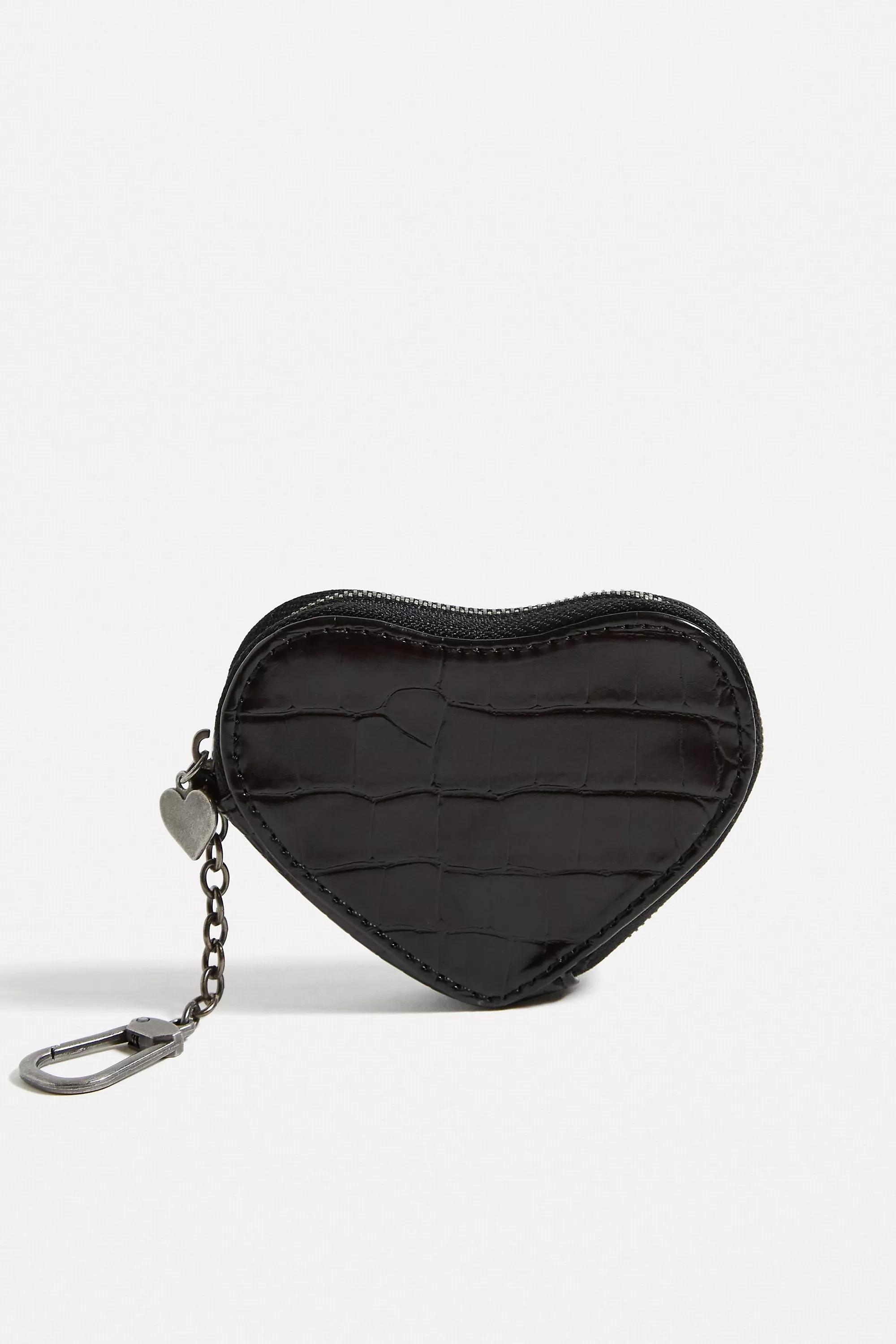 Black Heart Pu Clip-On Purse, , large image number 0