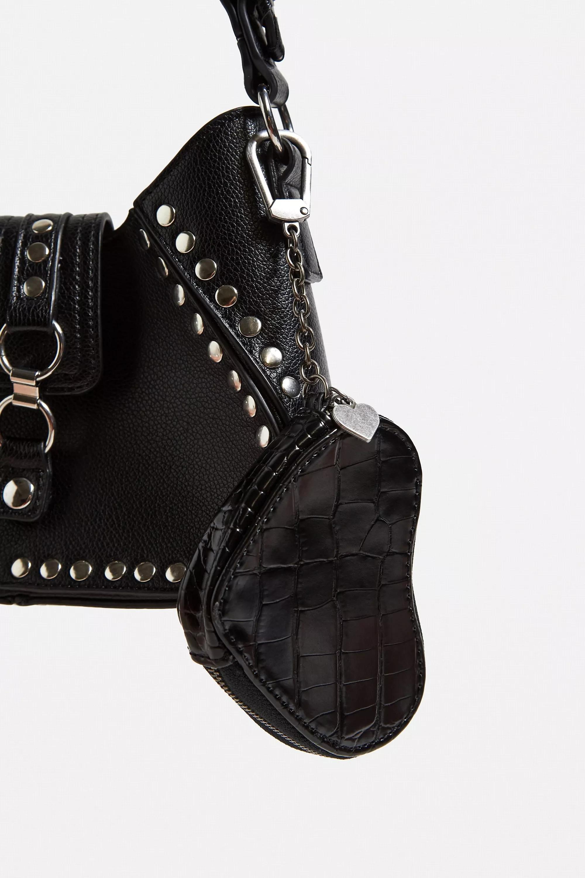Black Heart Pu Clip-On Purse, , large image number 1