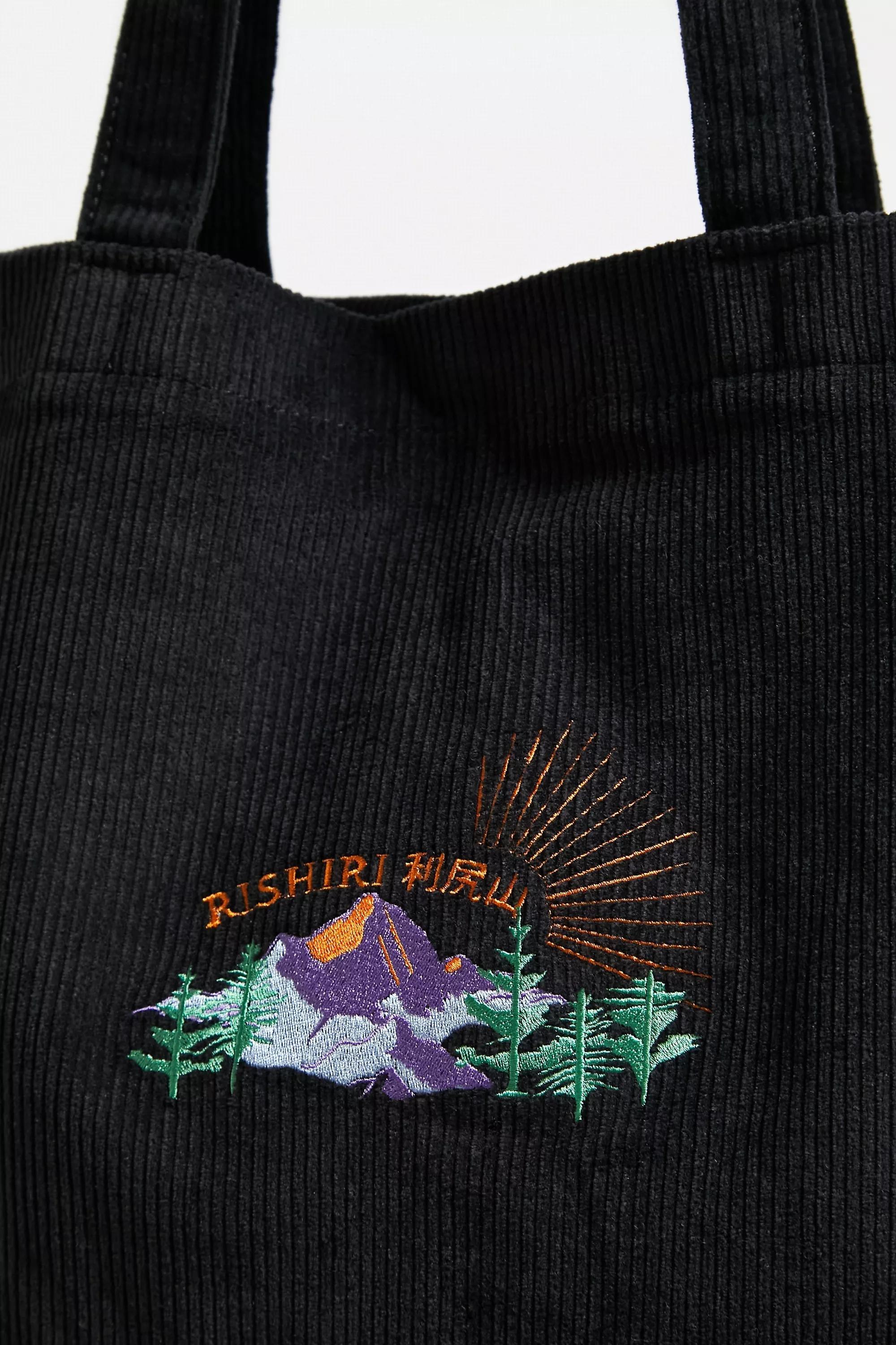 Embroidered corduroy sales tote bag
