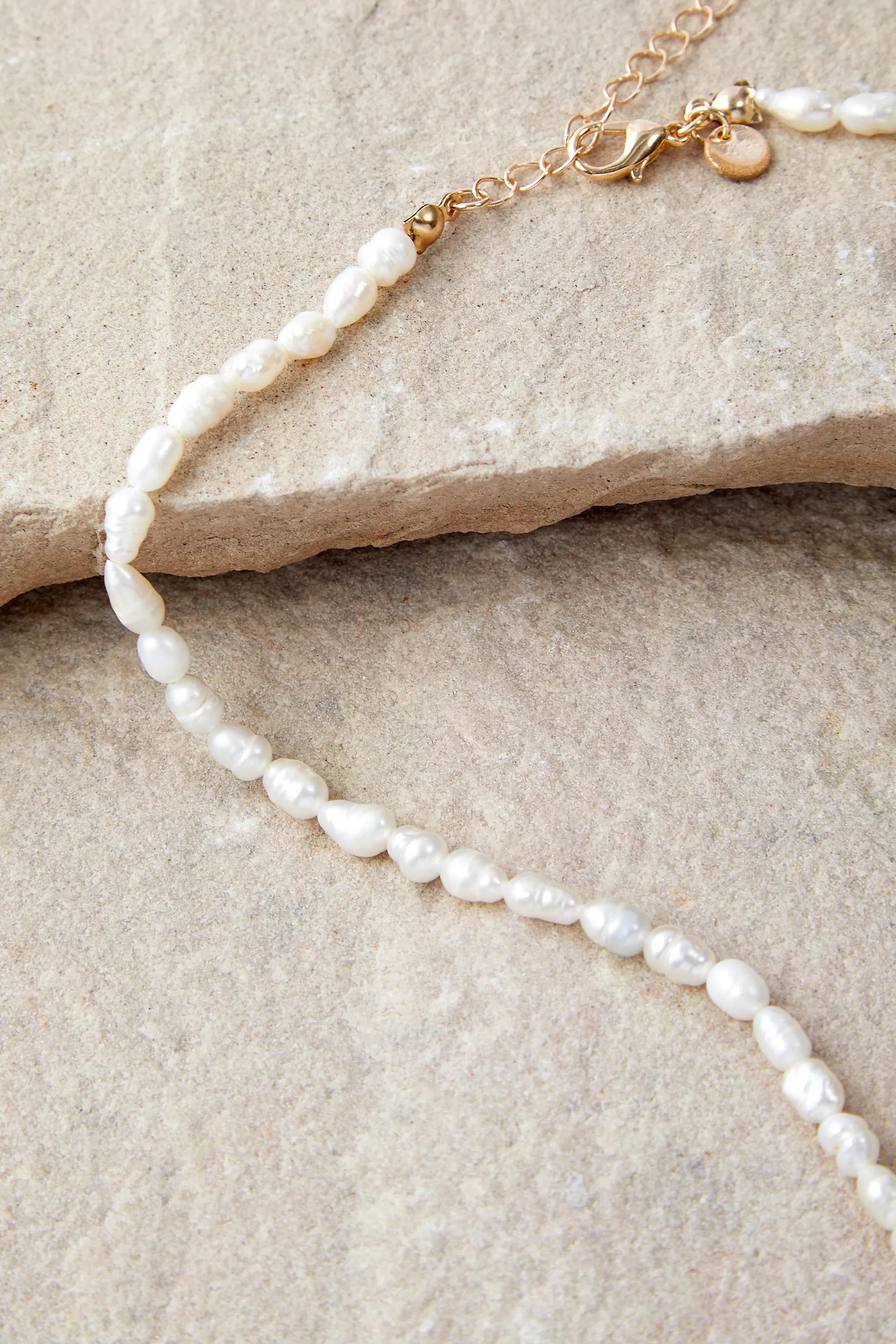 White Pearl Choker Necklace, PEARL, large image number 2