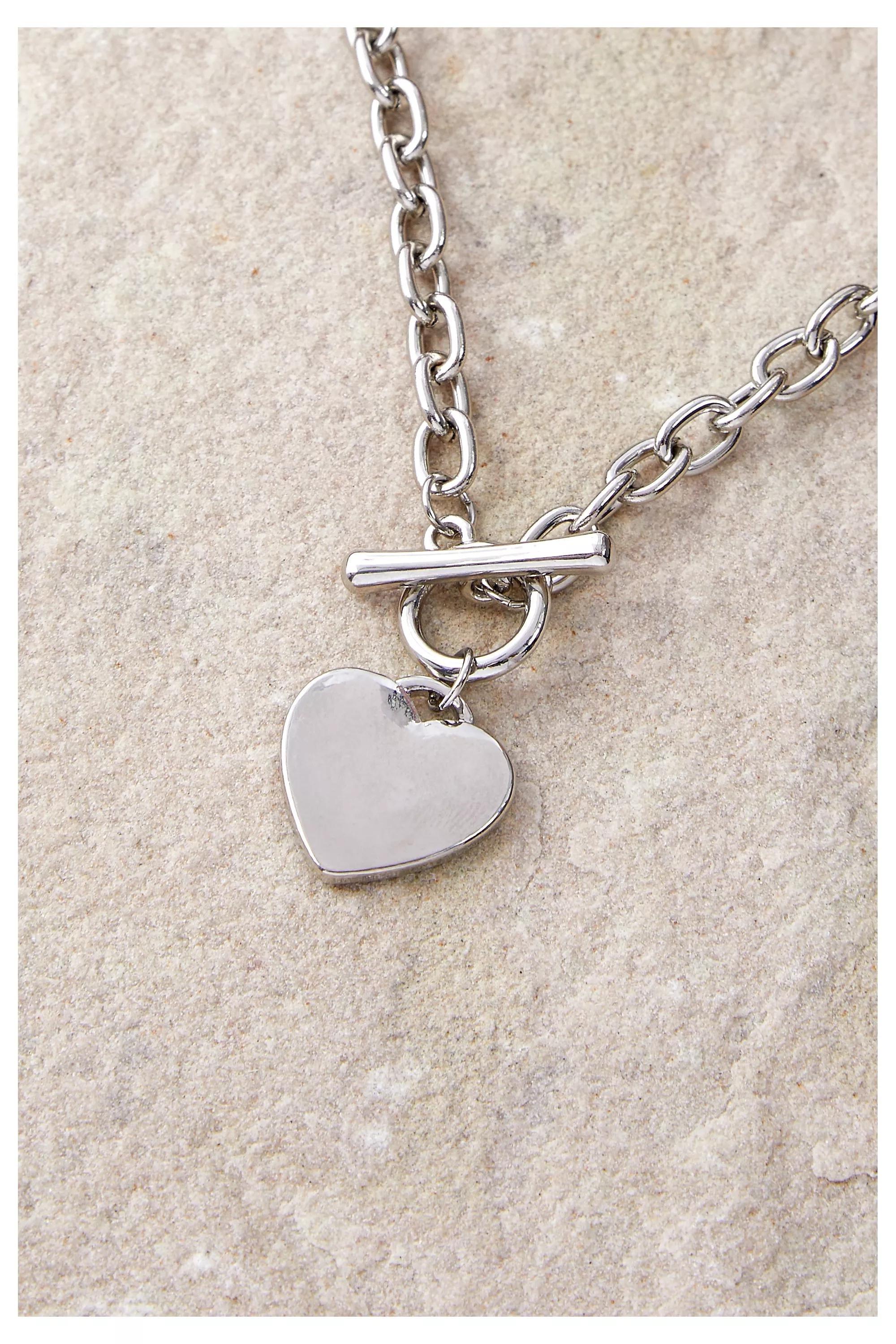 Heart t deals bar necklace silver