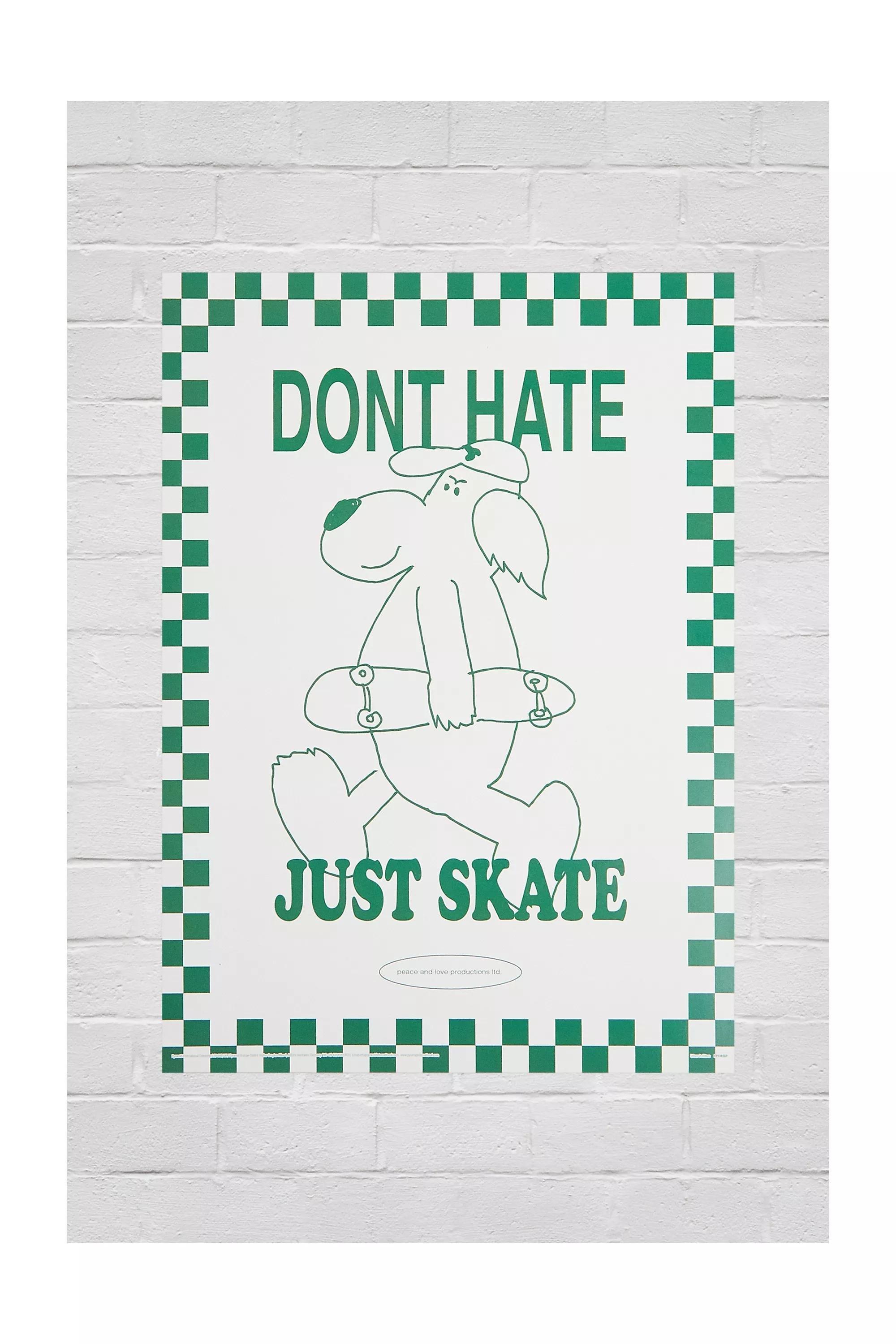Urban Outfitters - Green Just Skate Wall Art Print
