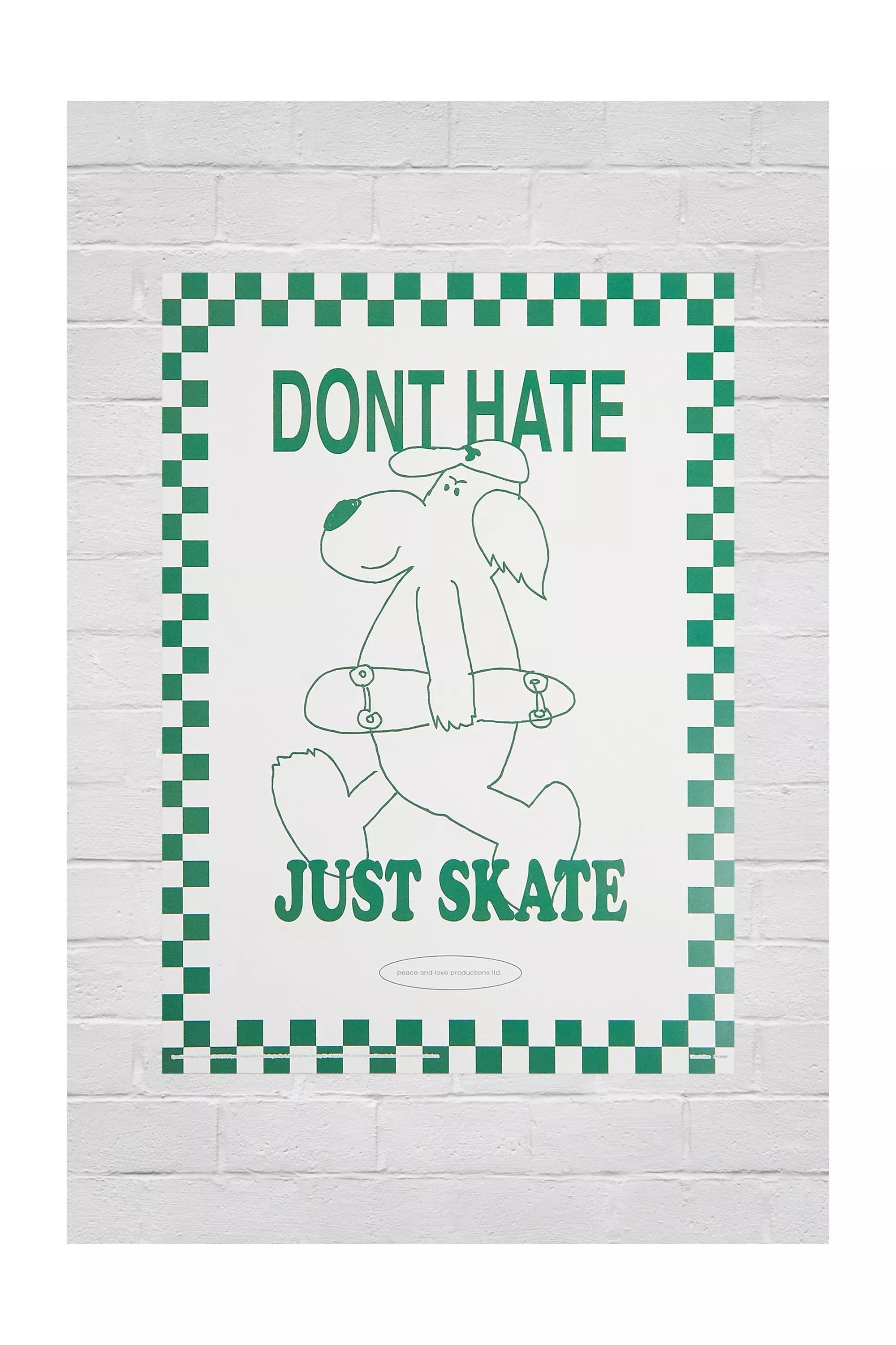 Green Just Skate Wall Art Print, , large image number 0