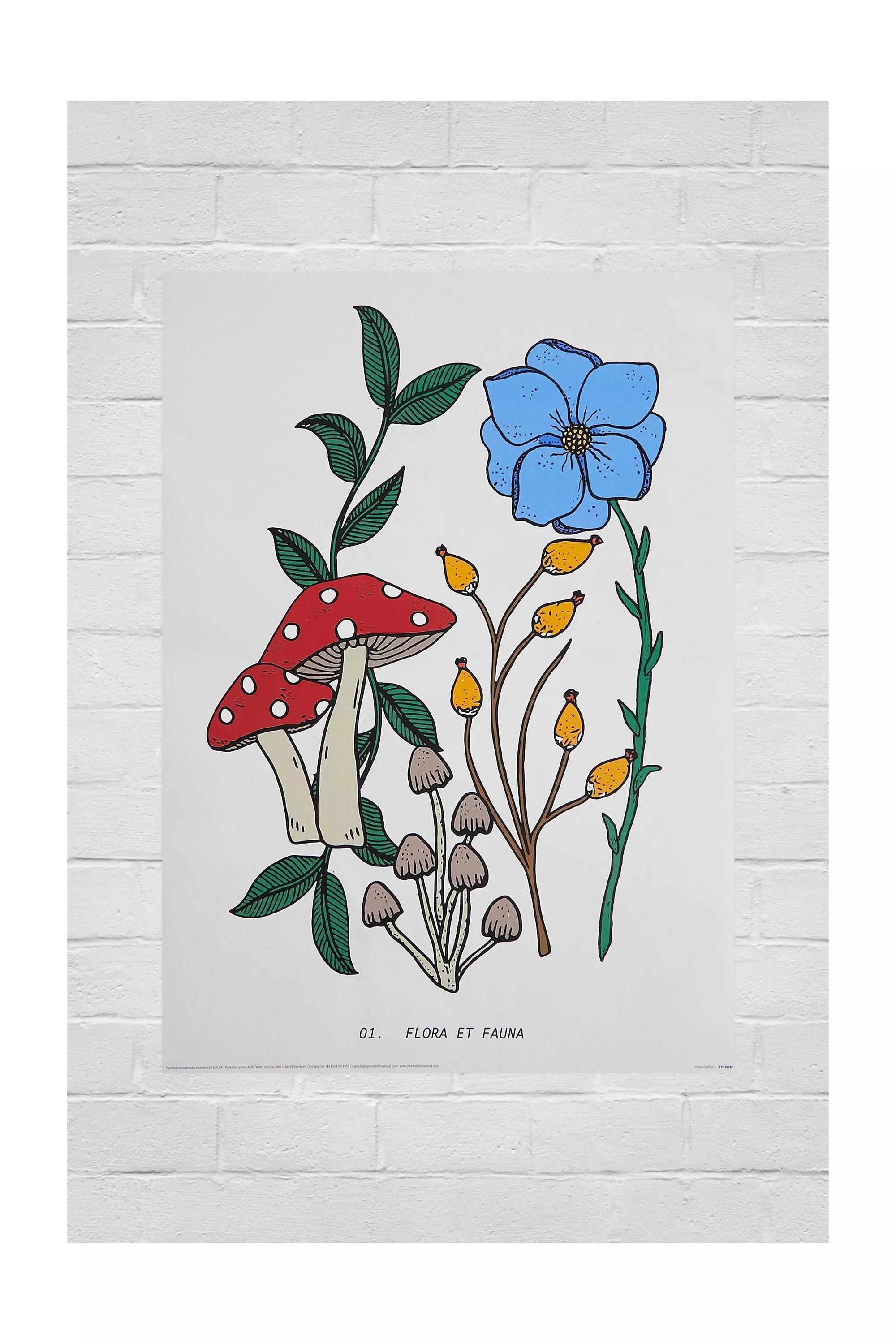 White Flora Wall Art Print, , large image number 0