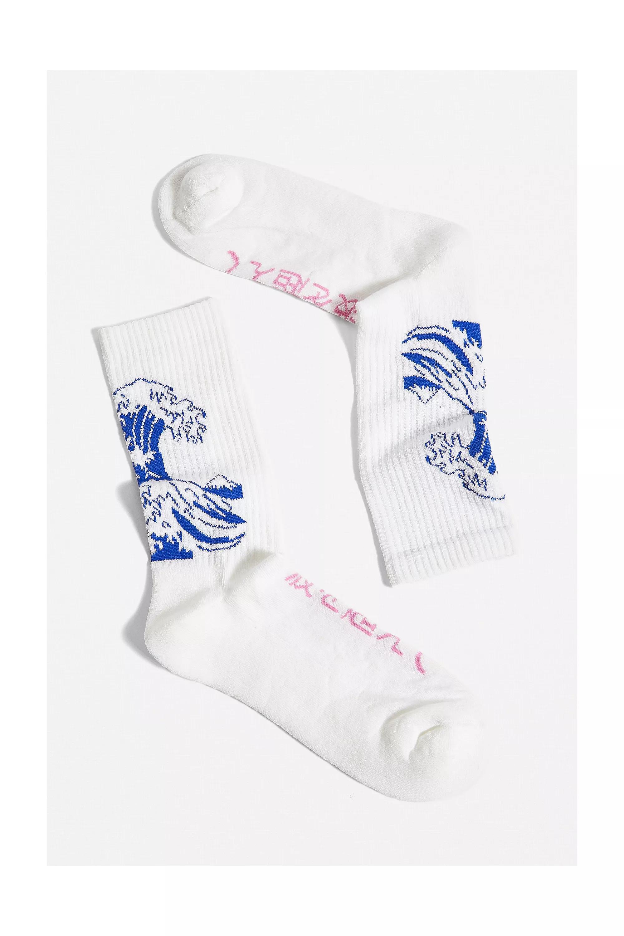 White Hokusai Great Wave Socks, IVRY, large image number 0