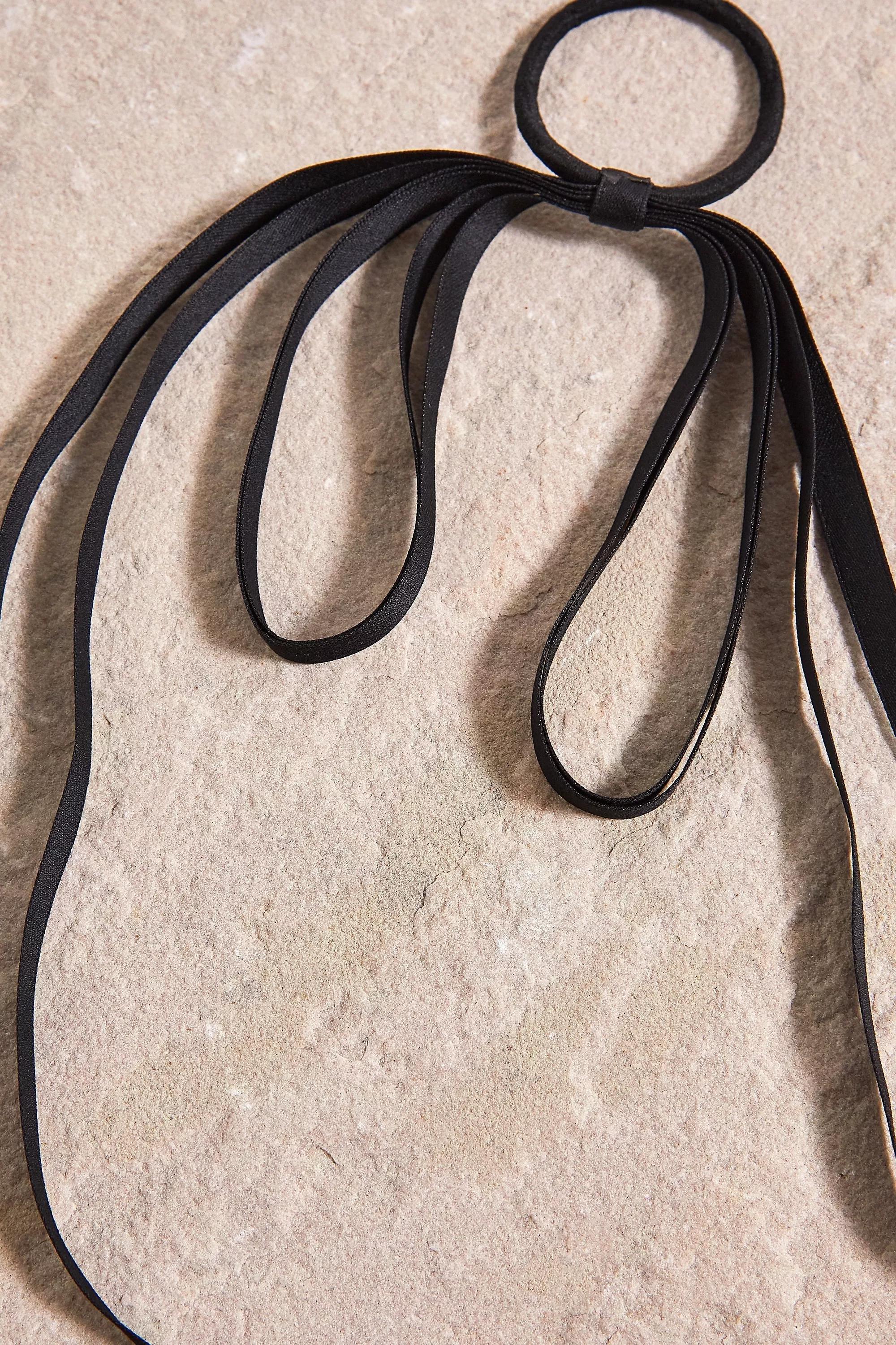 Black Skinny Ribbon Bow Hair Hand, , large image number 2