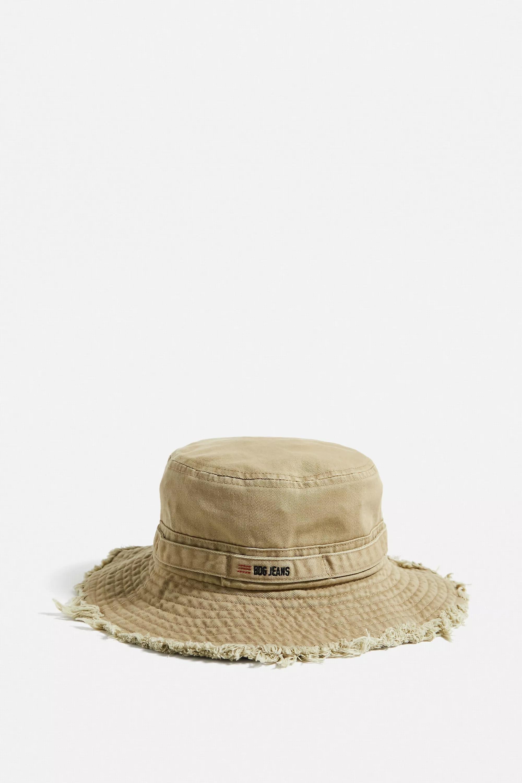 Beige Frayed Boonie Hat, , large image number 2