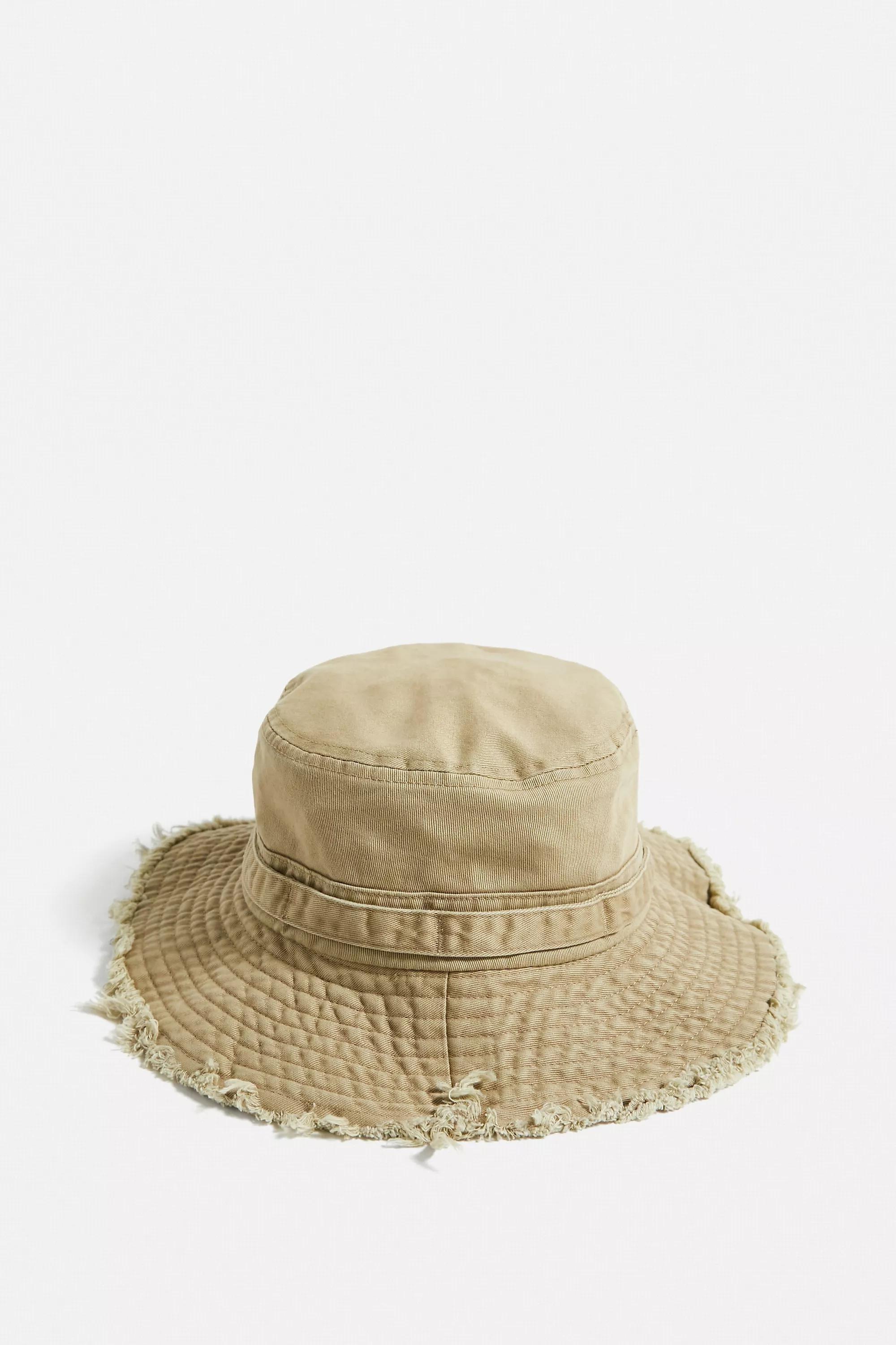 Beige Frayed Boonie Hat, , large image number 3