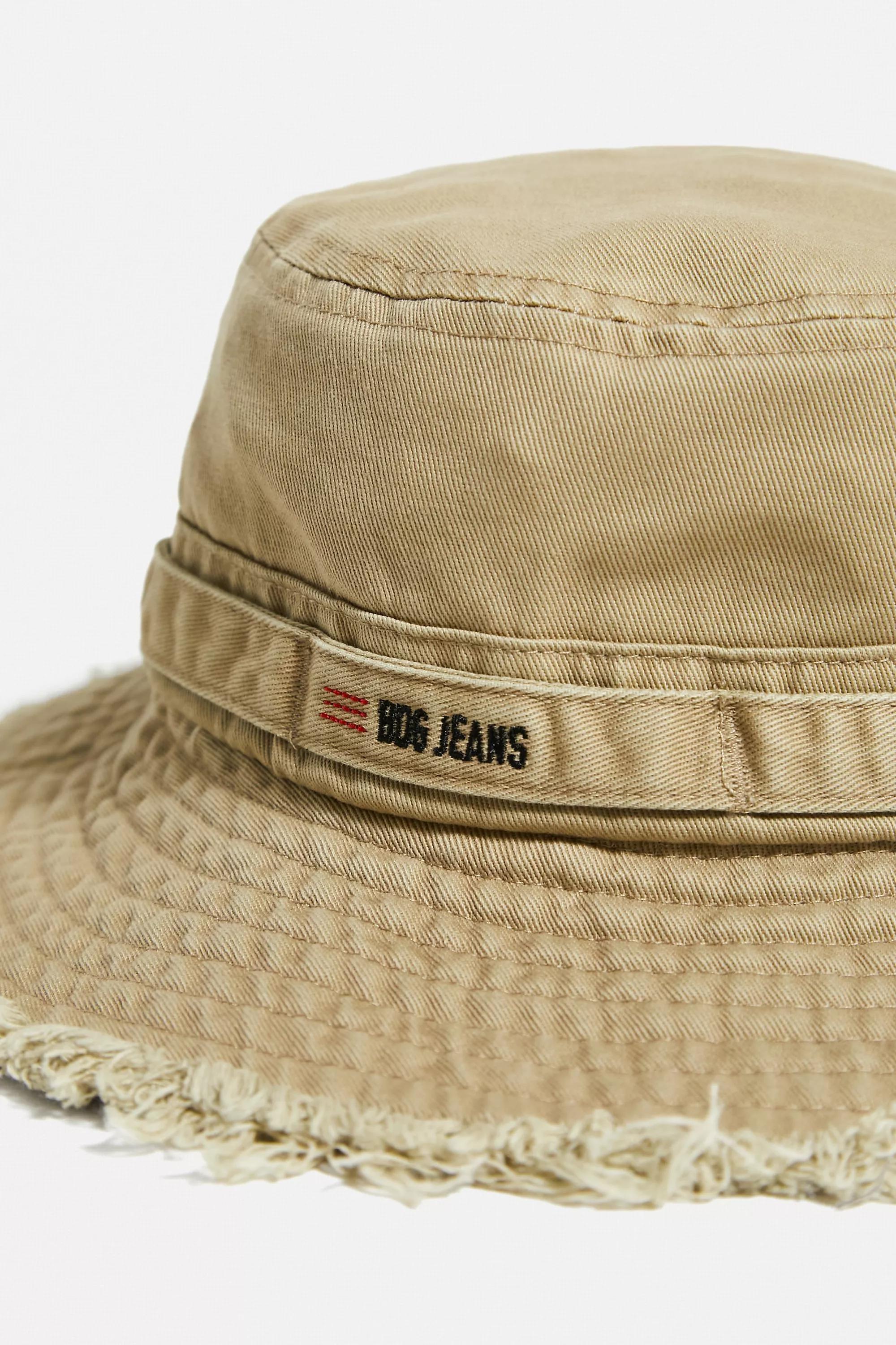 Beige Frayed Boonie Hat, , large image number 4