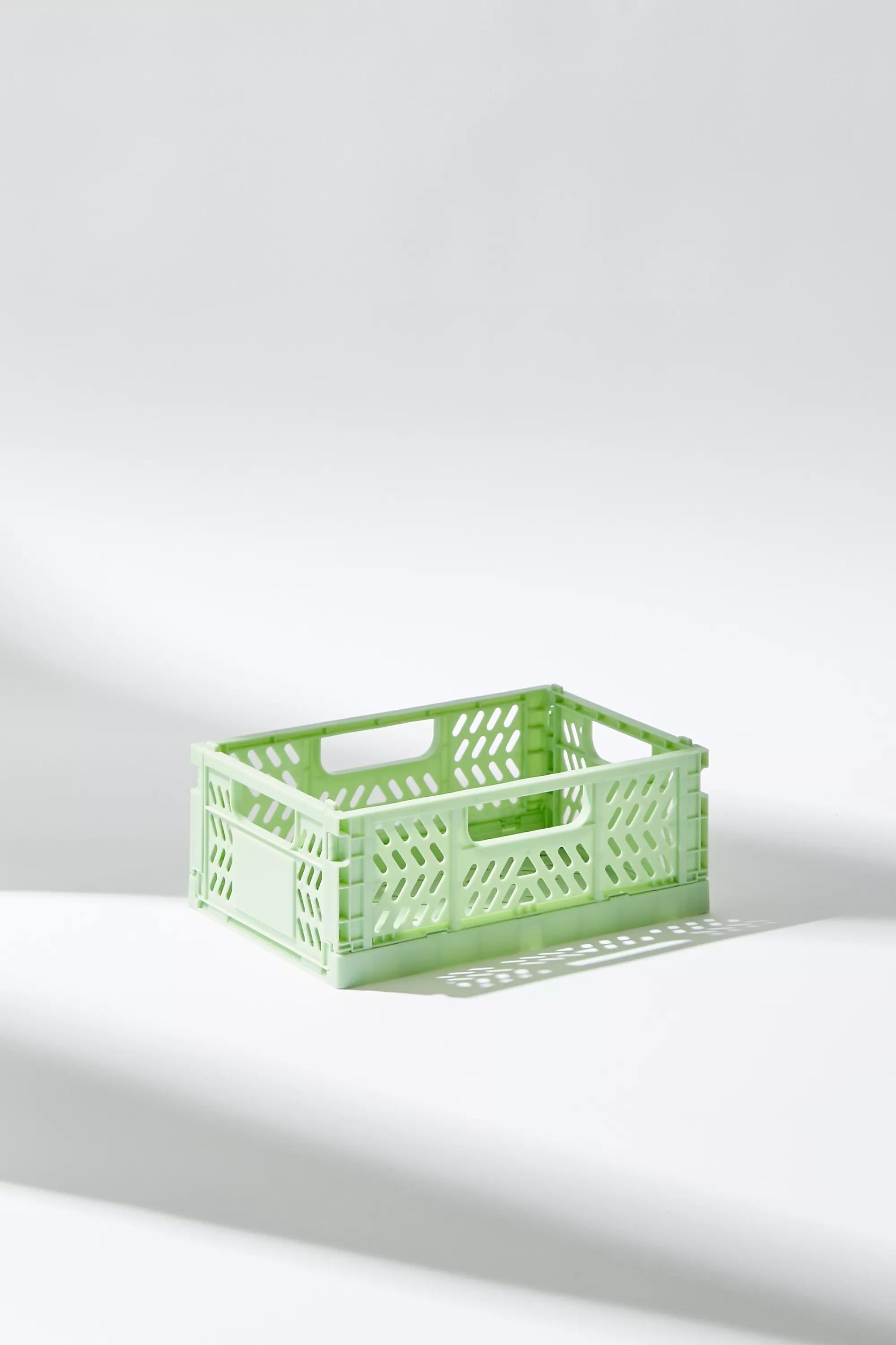 Green Felix Sage Small Folding Storage Crate, D GREEN, large image number 0