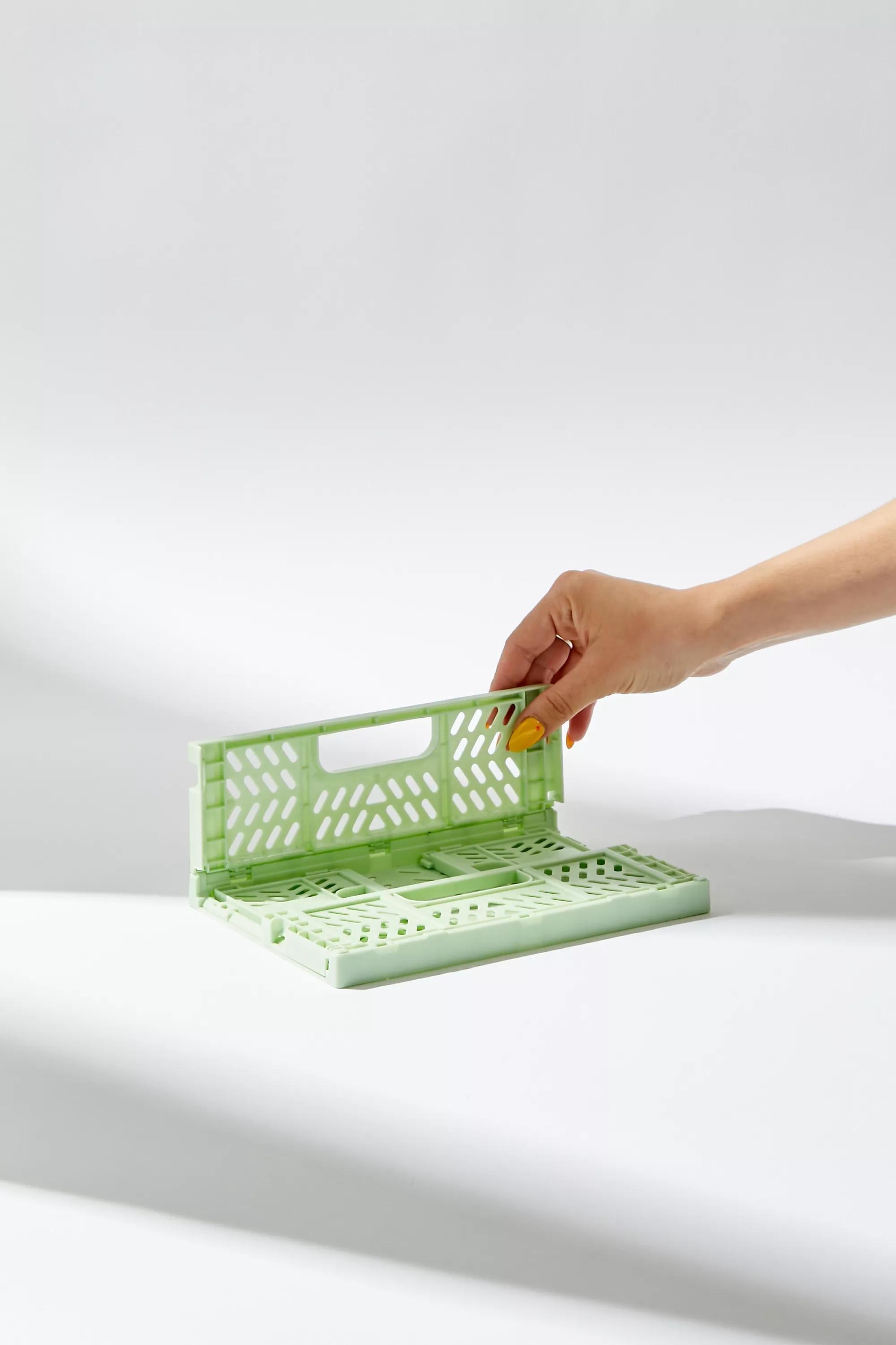 Green Felix Sage Small Folding Storage Crate, D GREEN, large image number 2