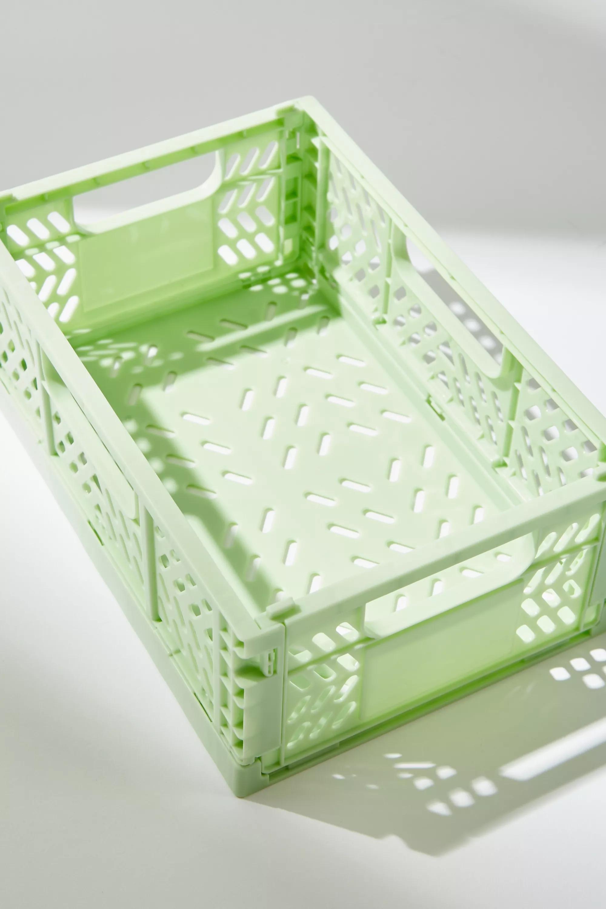 Green Felix Sage Small Folding Storage Crate, D GREEN, large image number 3