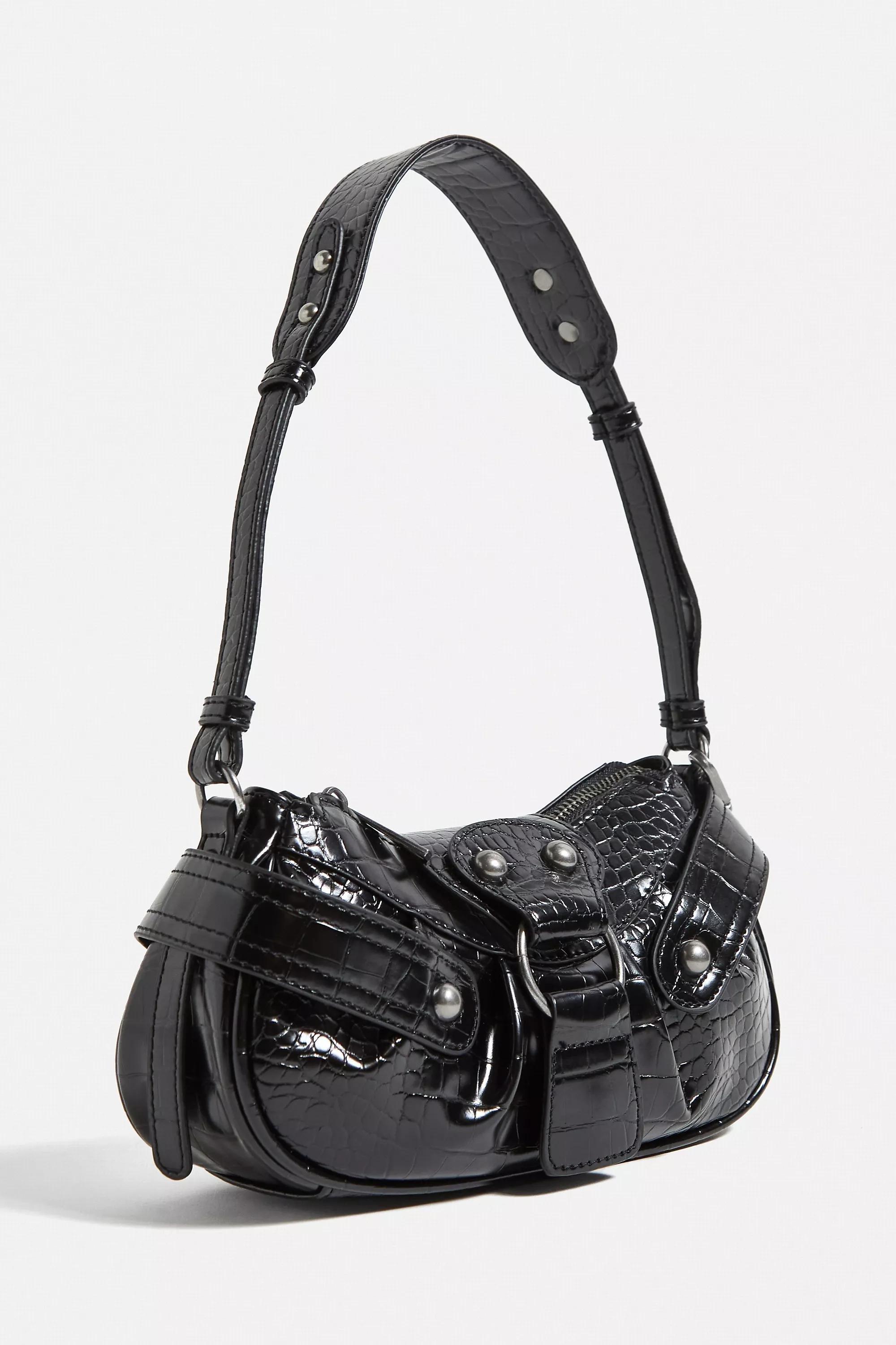 Black Mini Y2K Biker Shoulder Bag, , large image number 1