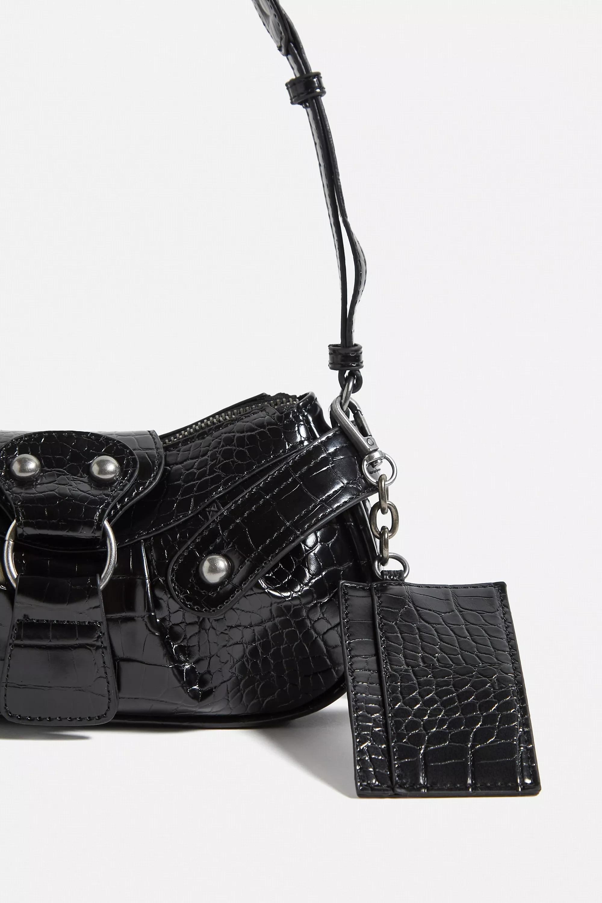 Black Mini Y2K Biker Shoulder Bag, , large image number 2