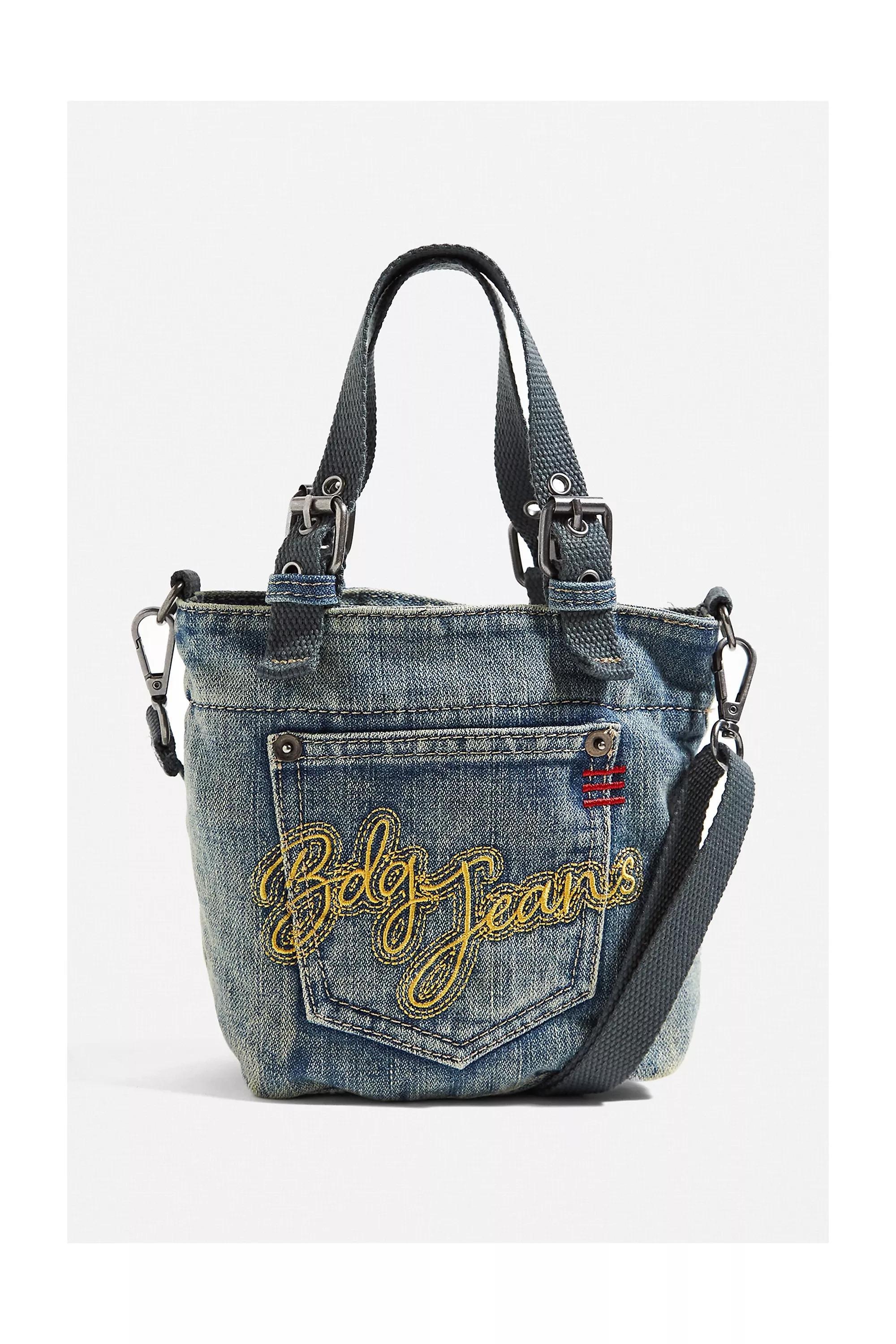 Blue Y2K Denim Mini Tote Bag, , large image number 1