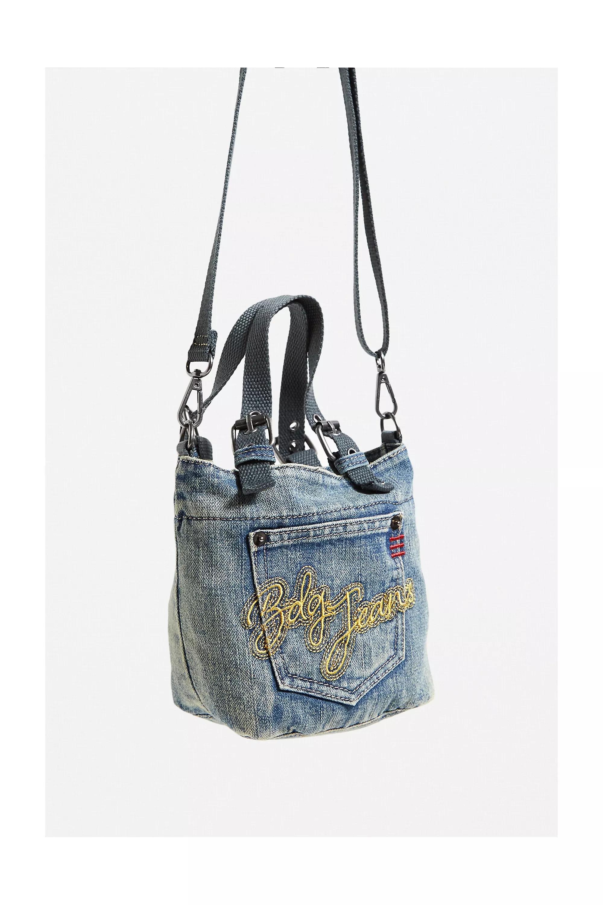 Blue Y2K Denim Mini Tote Bag, , large image number 2