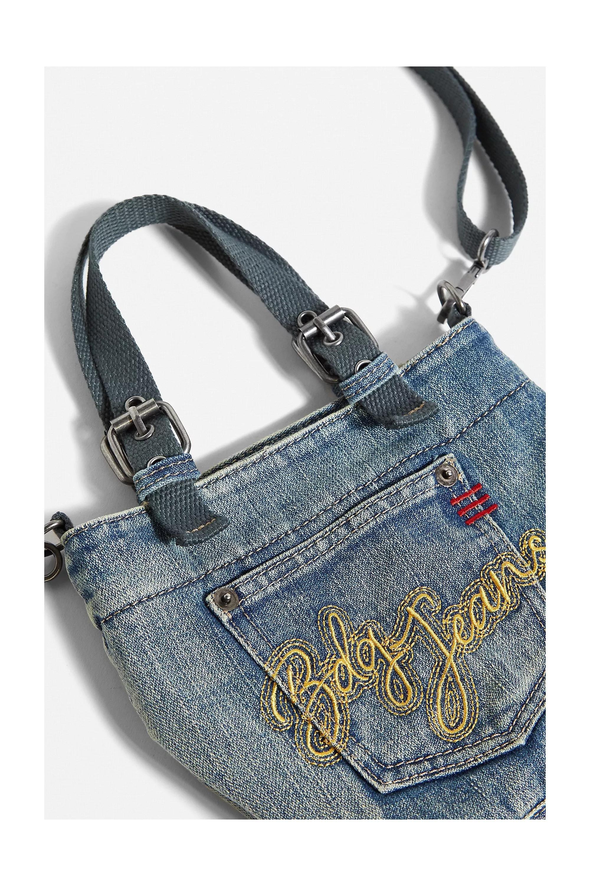 Blue Y2K Denim Mini Tote Bag, , large image number 4